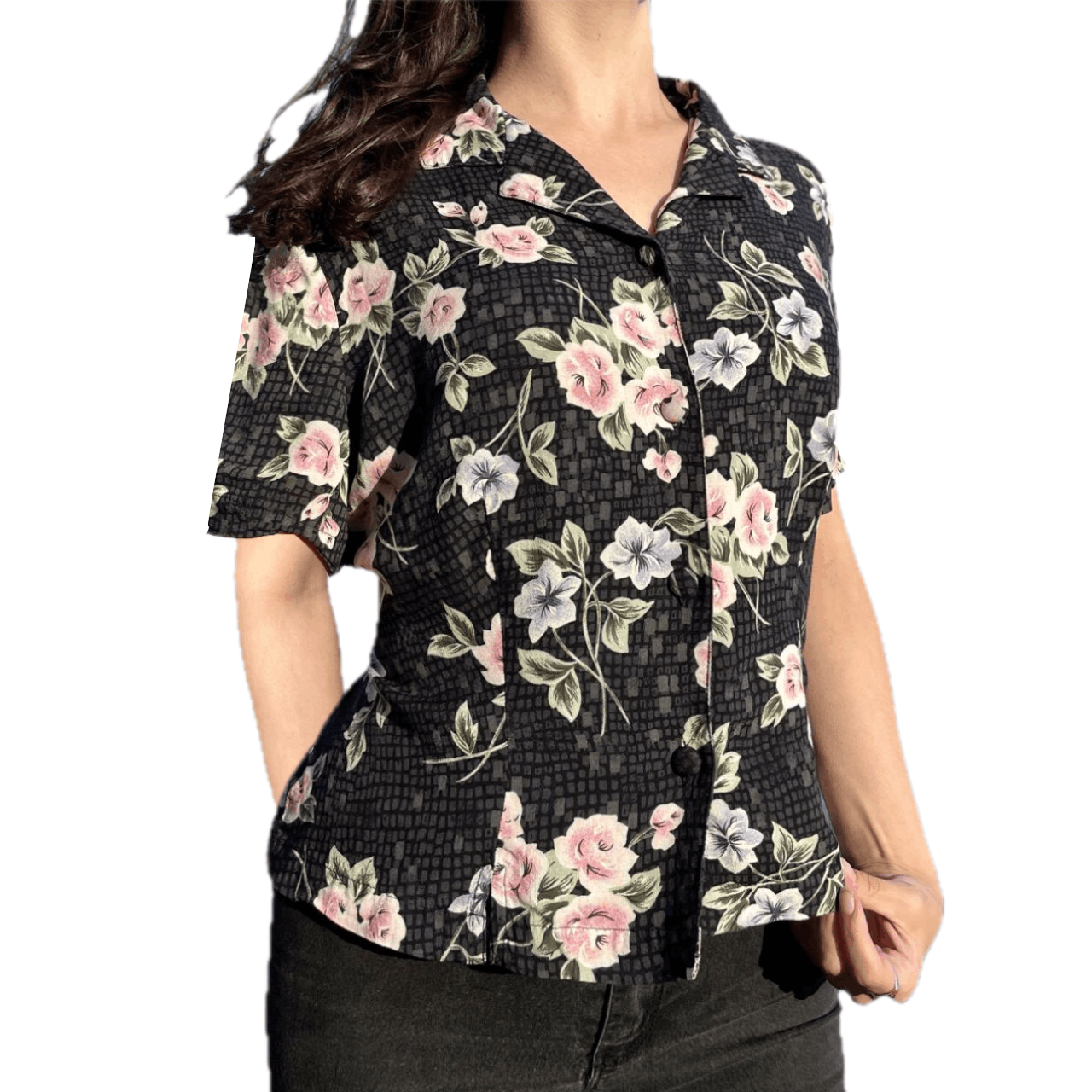 Vintage 1990's Deadstock Sag Harbor Floral Blouse Size S / US 4 / IT 40 - 1 Thumbnail