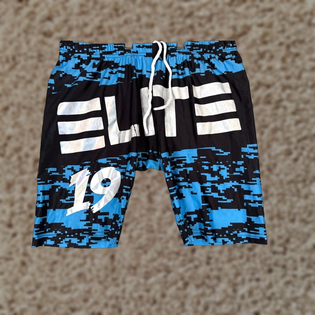Vintage VINTAGE Elite Shorts Mens Large Blue Black Elastic Waist Gym MMA Workout Training Shirt Size US 34 / EU 50 - 1 Thumbnail