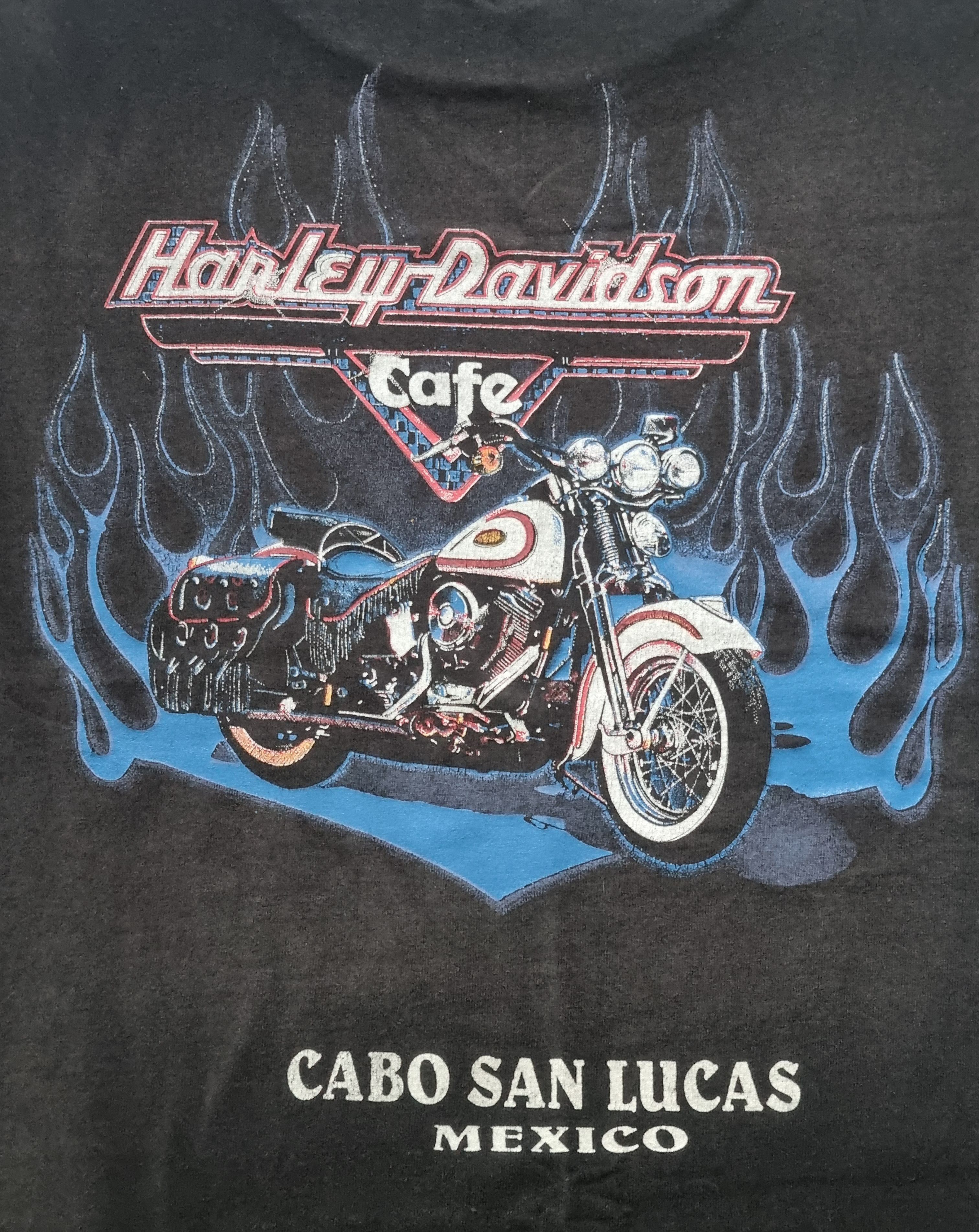 Harley Davidson × Vintage Vtg 90s Harley Davidson Cafe Cabo San Lucas Mexico T Shirt Size US L / EU 52-54 / 3 - 13 Thumbnail