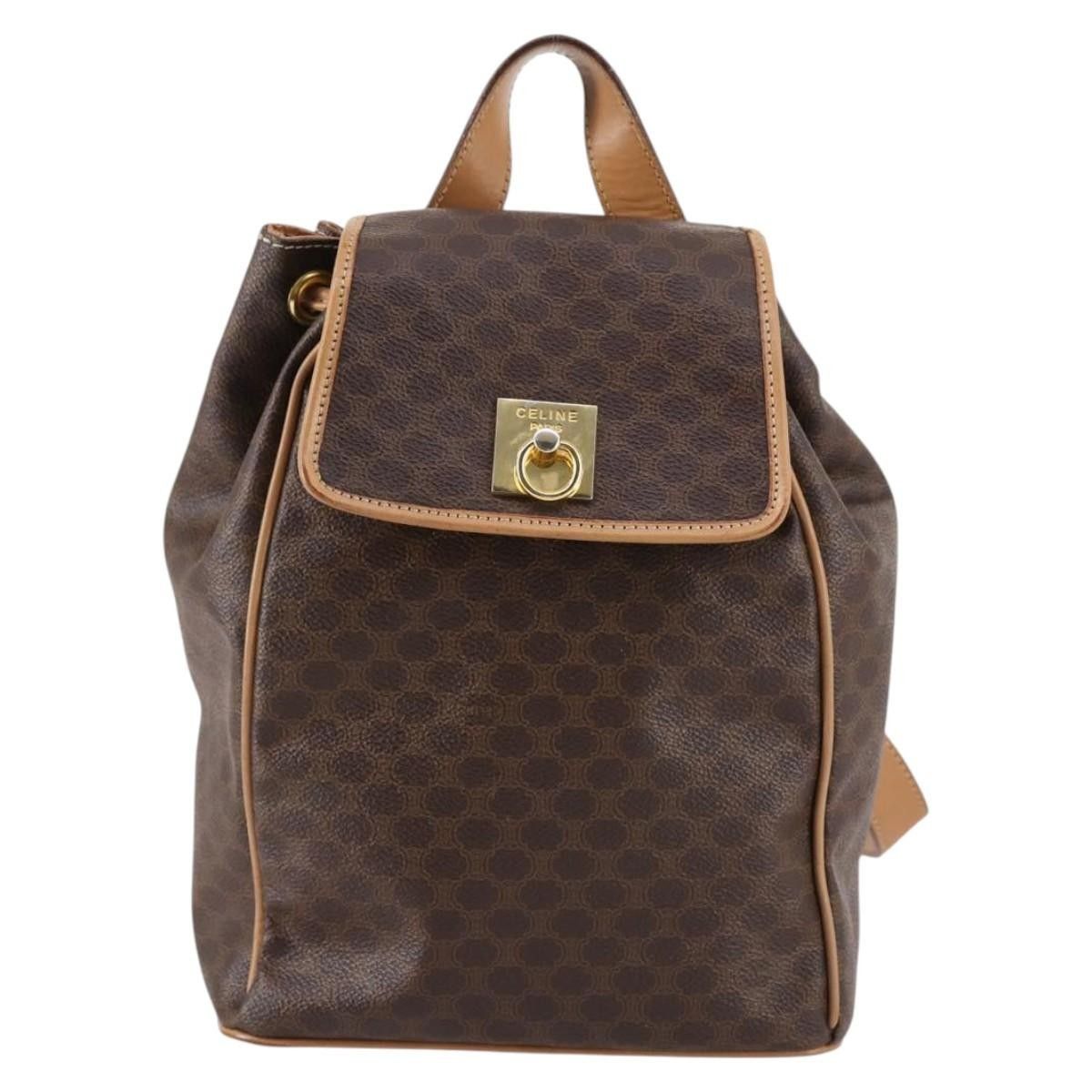Celine Celine Vintage Drawstring Flap Backpack Macadam Coated Canvas Size ONE SIZE - 1 Thumbnail