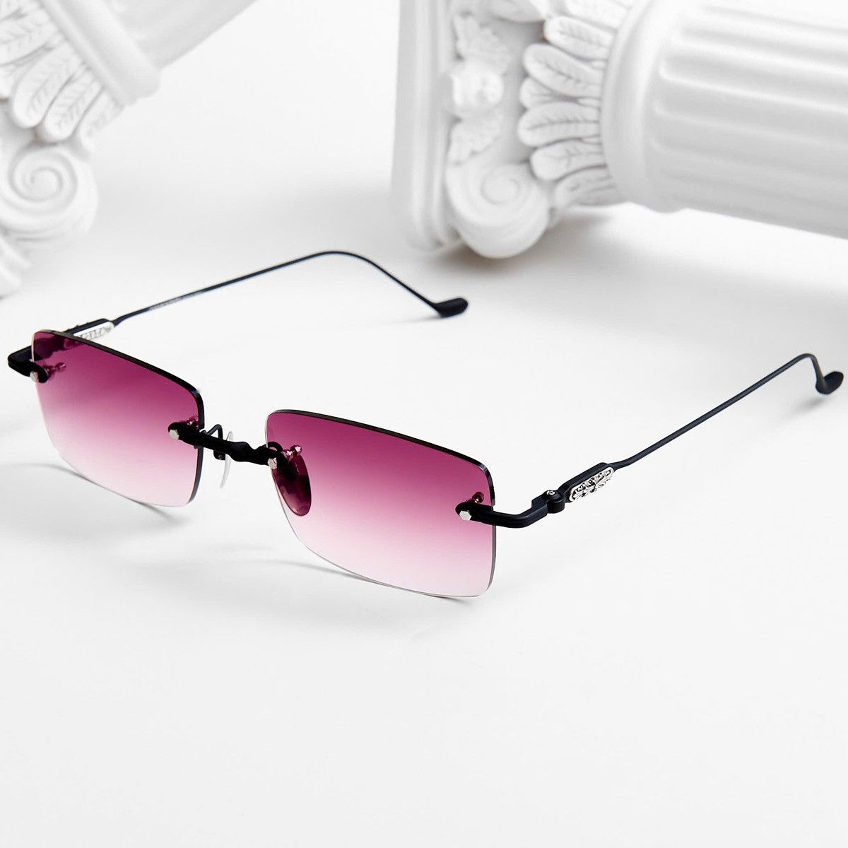 Chrome Hearts CHROME HEARTS SOFFFFFFFFERS II MATTE BLACK/SHINY SILVER VIESTA LENS SUNGLASSES Size ONE SIZE - 2 Thumbnail