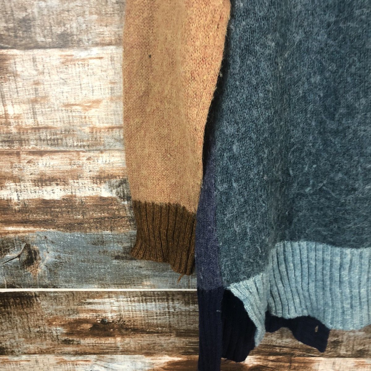 Homespun Knitwear × Japanese Brand Cube Sugar Multicolor patchwork Cardigan Knitwear #A2277 Size US M / EU 48-50 / 2 - 13 Thumbnail
