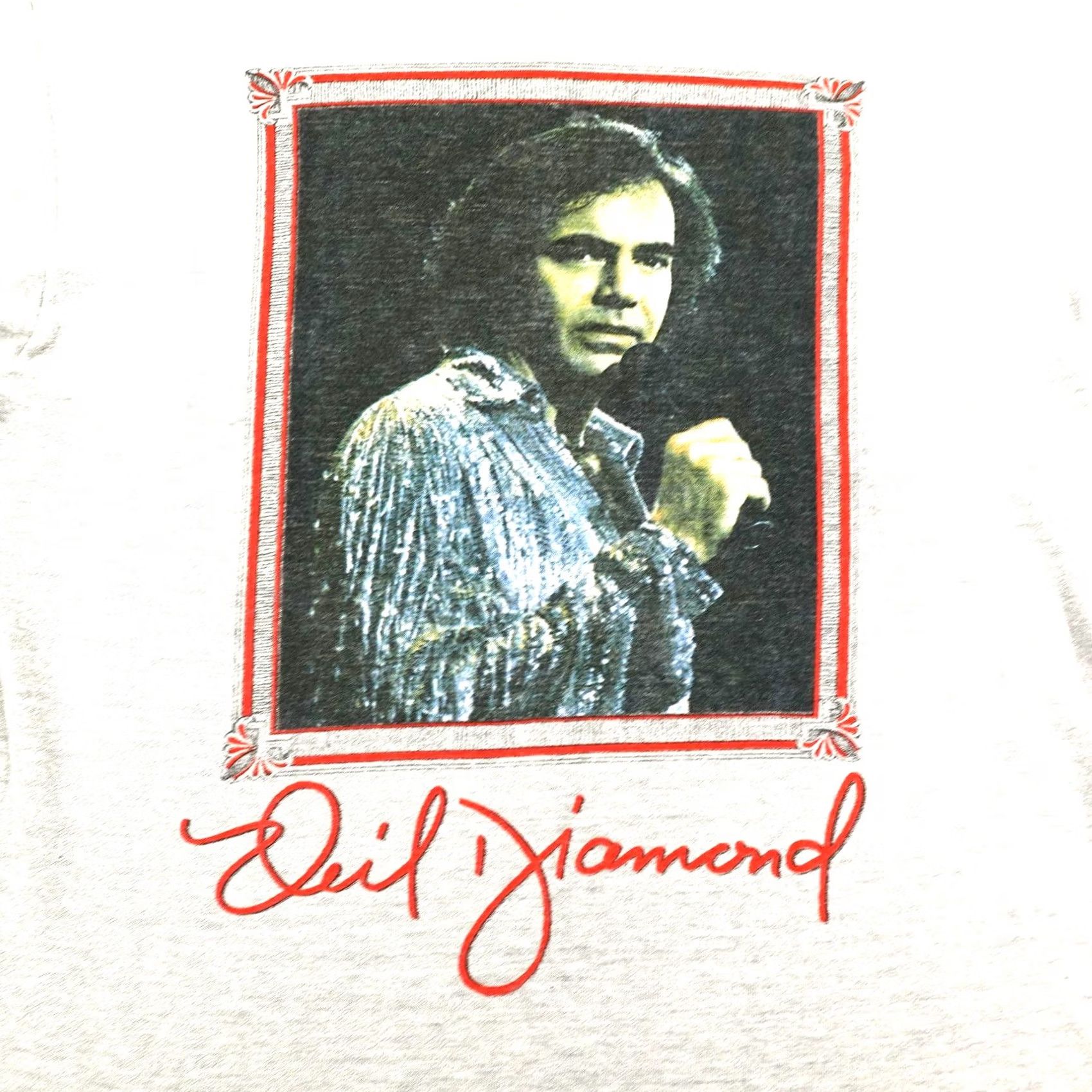 Vintage VINTAGE Neil Diamond Shirt Mens Medium Gray Concert Single Stitch 80s Tee Size US M / EU 48-50 / 2 - 3 Thumbnail