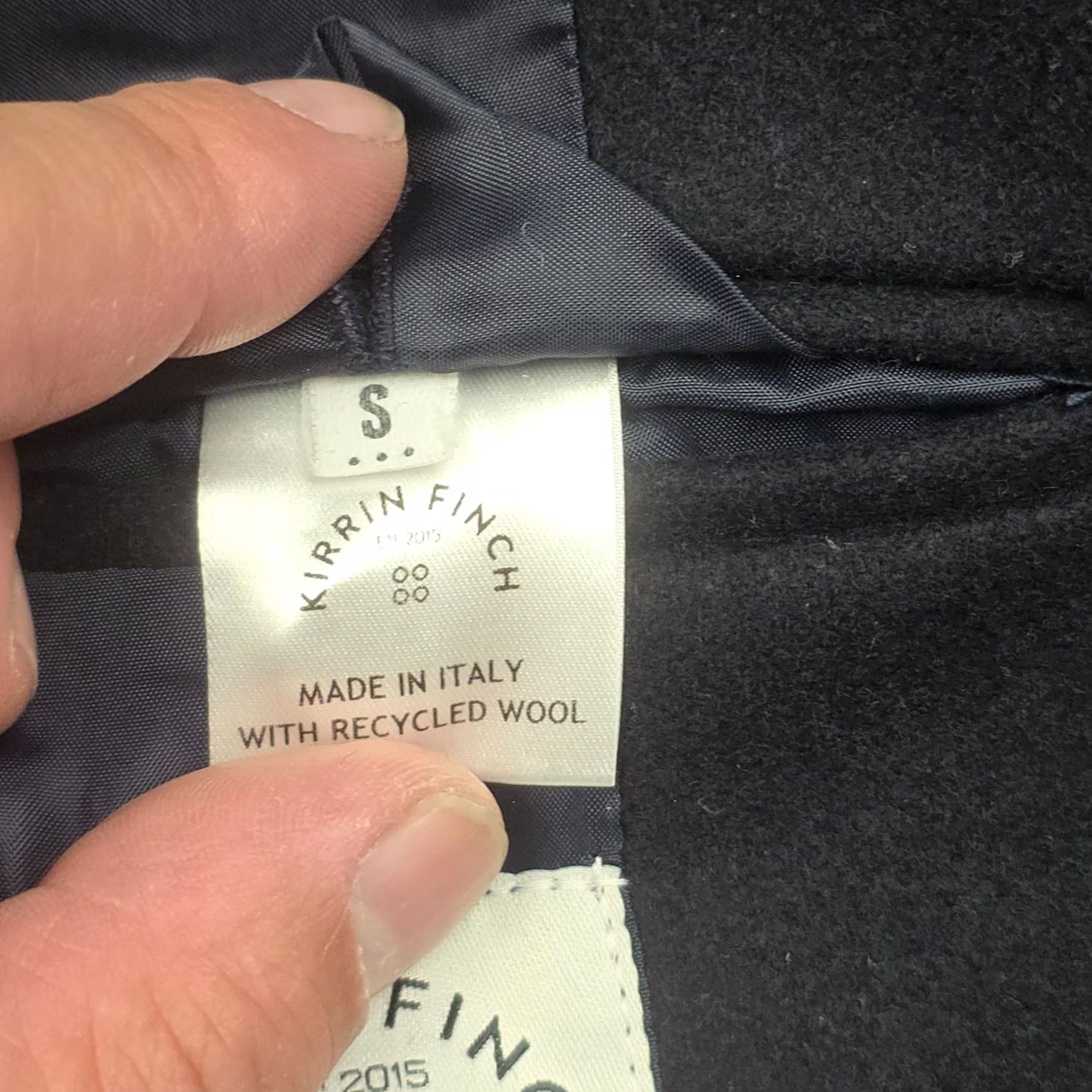 Vintage Kirrin Finch Overcoat Wool Men's Small Dark Navy Blue 3-Button Trench Non Binary Italy Size S / US 4 / IT 40 - 7 Thumbnail