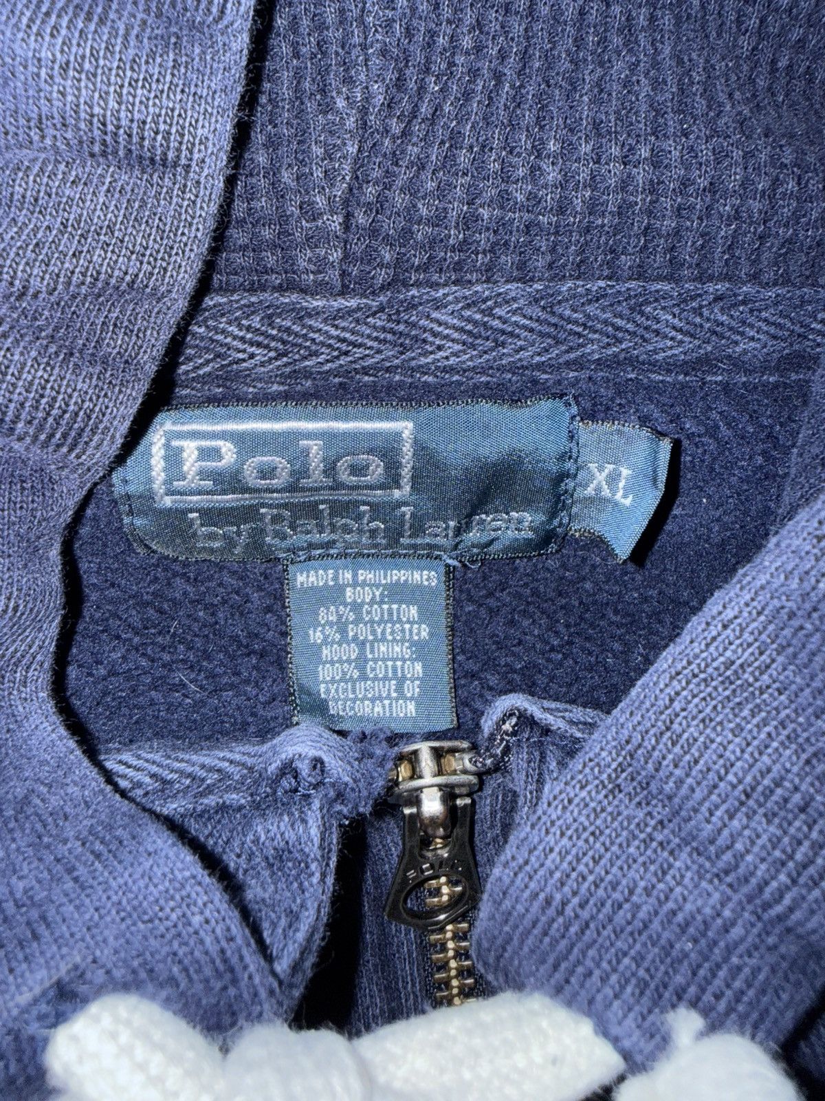 Polo Ralph Lauren Vintage Polo Ralph Lauren Navy Zip Up Heavyweight Hoodie Size US XL / EU 56 / 4 - 5 Thumbnail