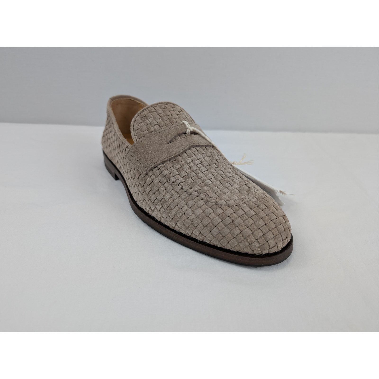 Brunello Cucinelli o1rshd1 Q:2 / Woven Suede Penny Loafers Shoe Boots in Beige Size US 9 / EU 42 - 2 Thumbnail
