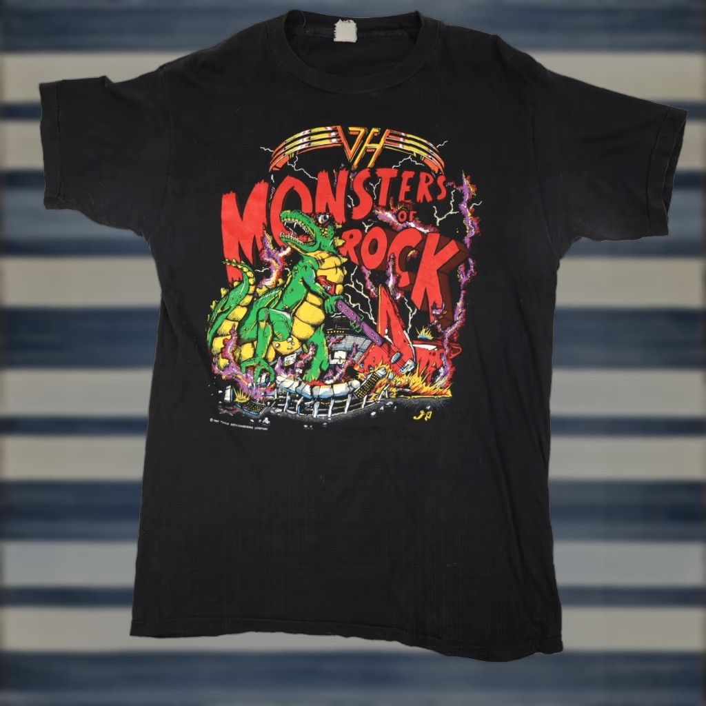 Vintage VINTAGE Van Halen Monsters of Rock Tour T Shirt Black Mens L Large 1988 Size US L / EU 52-54 / 3 - 1 Thumbnail