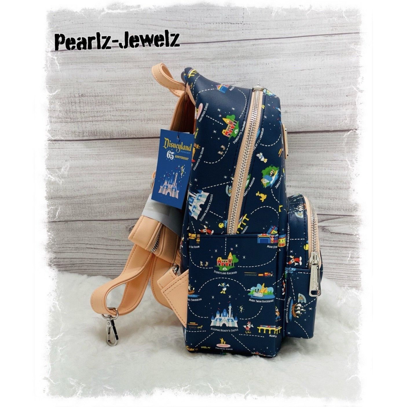 Disney Loungefly Disneyland 65th Anniversary Map Convertible Mini B Size ONE SIZE - 2 Thumbnail