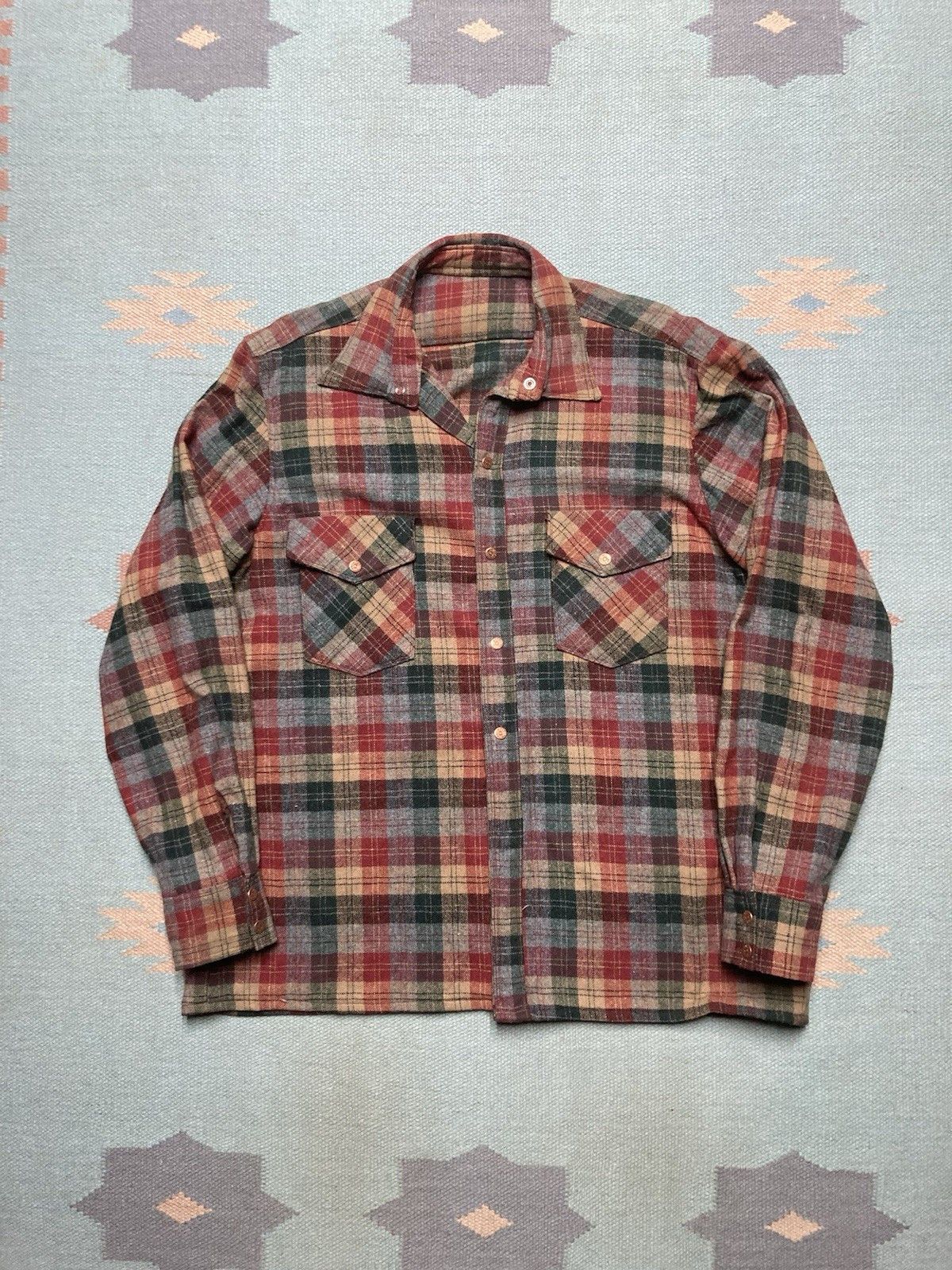 Vintage Vintage 70s shirt snap front wool board shirt plaid medium Size US M / EU 48-50 / 2 - 1 Thumbnail