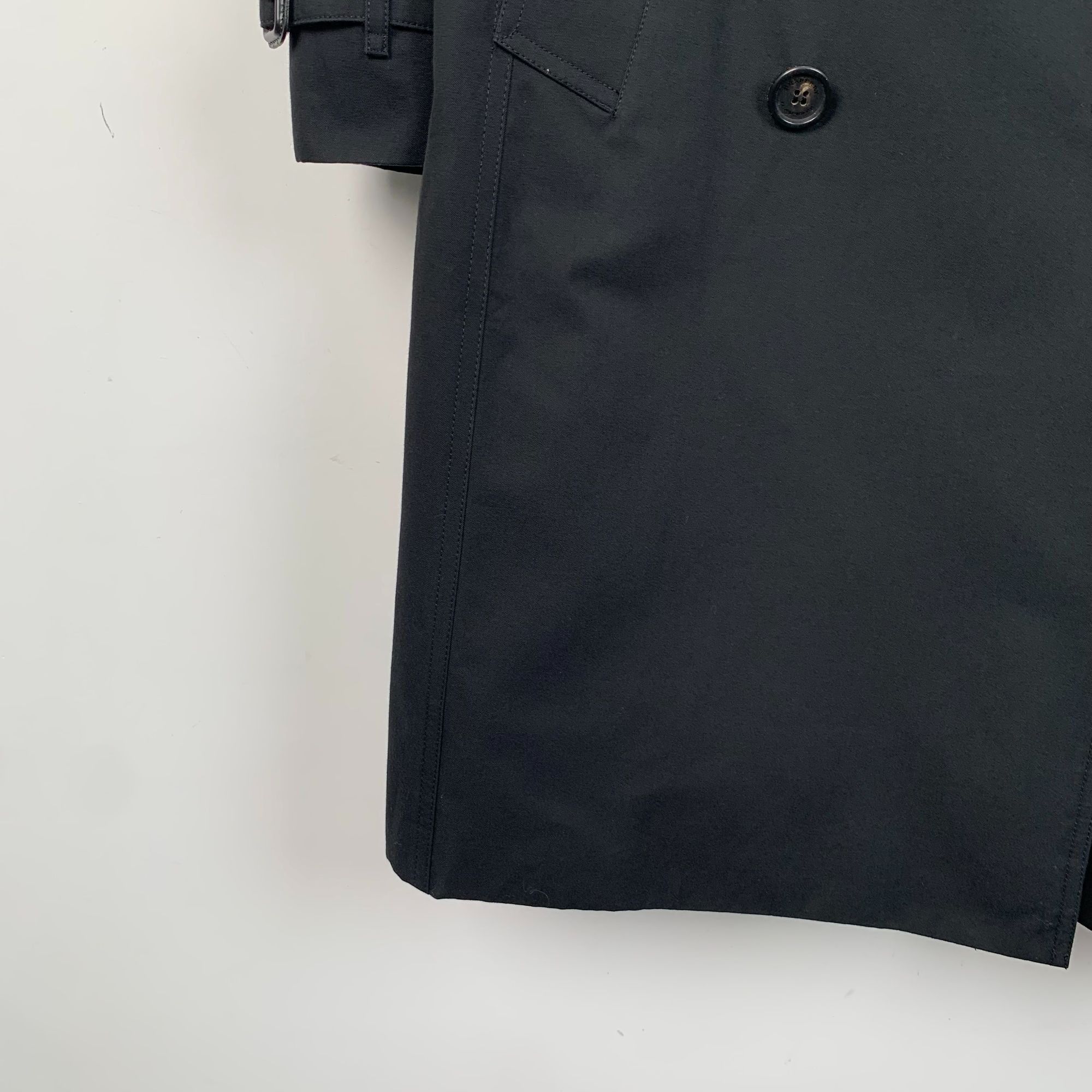 Burberry Burberry Black Cotton Double-Breasted Trench Coat With Belt Size S / US 4 / IT 40 - 6 Thumbnail