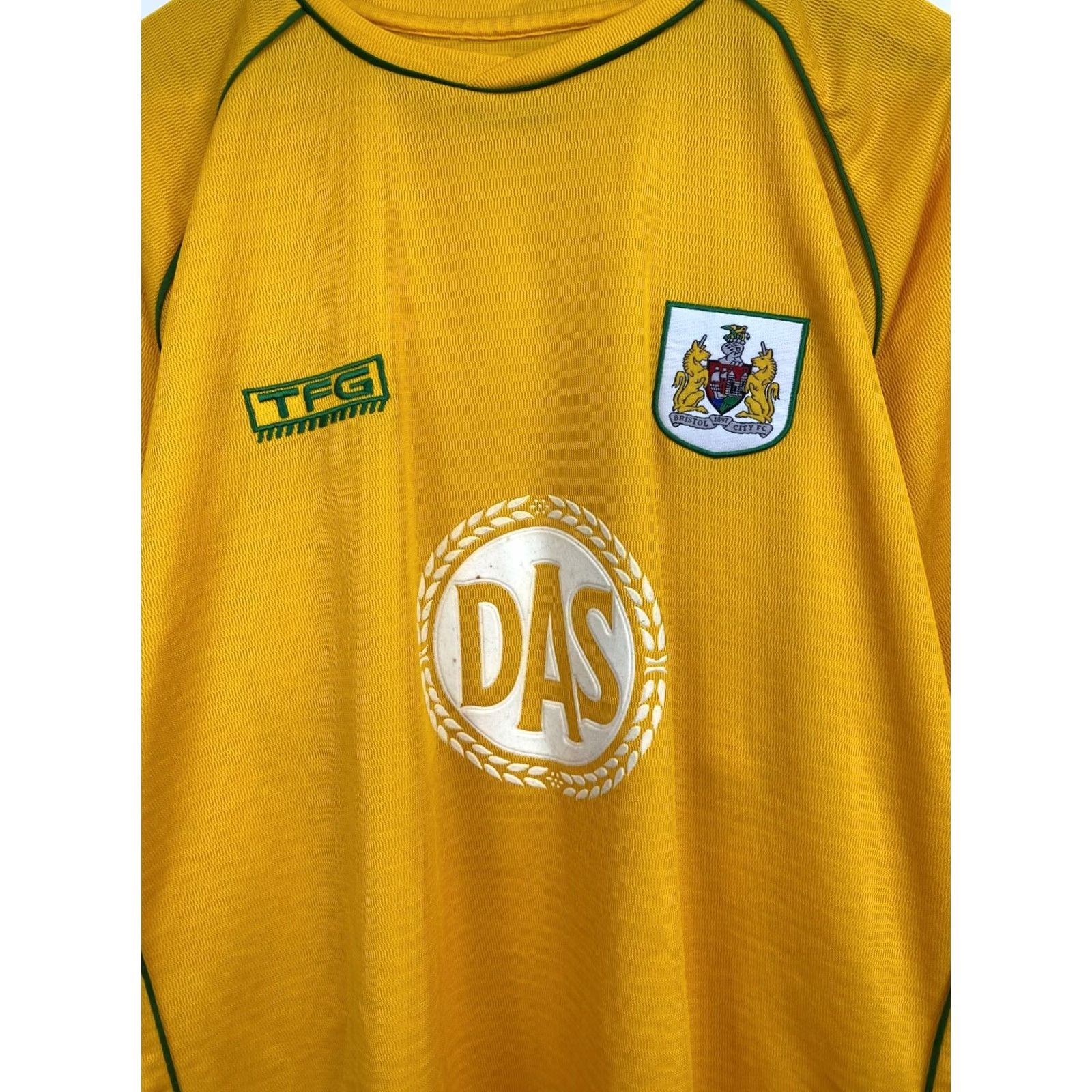Etro VINTAGE Bristol City Soccer Jersey TFG Yellow 90s XXL Mens Short Sleeve Shirt Retro 2XL/3XL Size US XXL / EU 58 / 5 - 4 Thumbnail