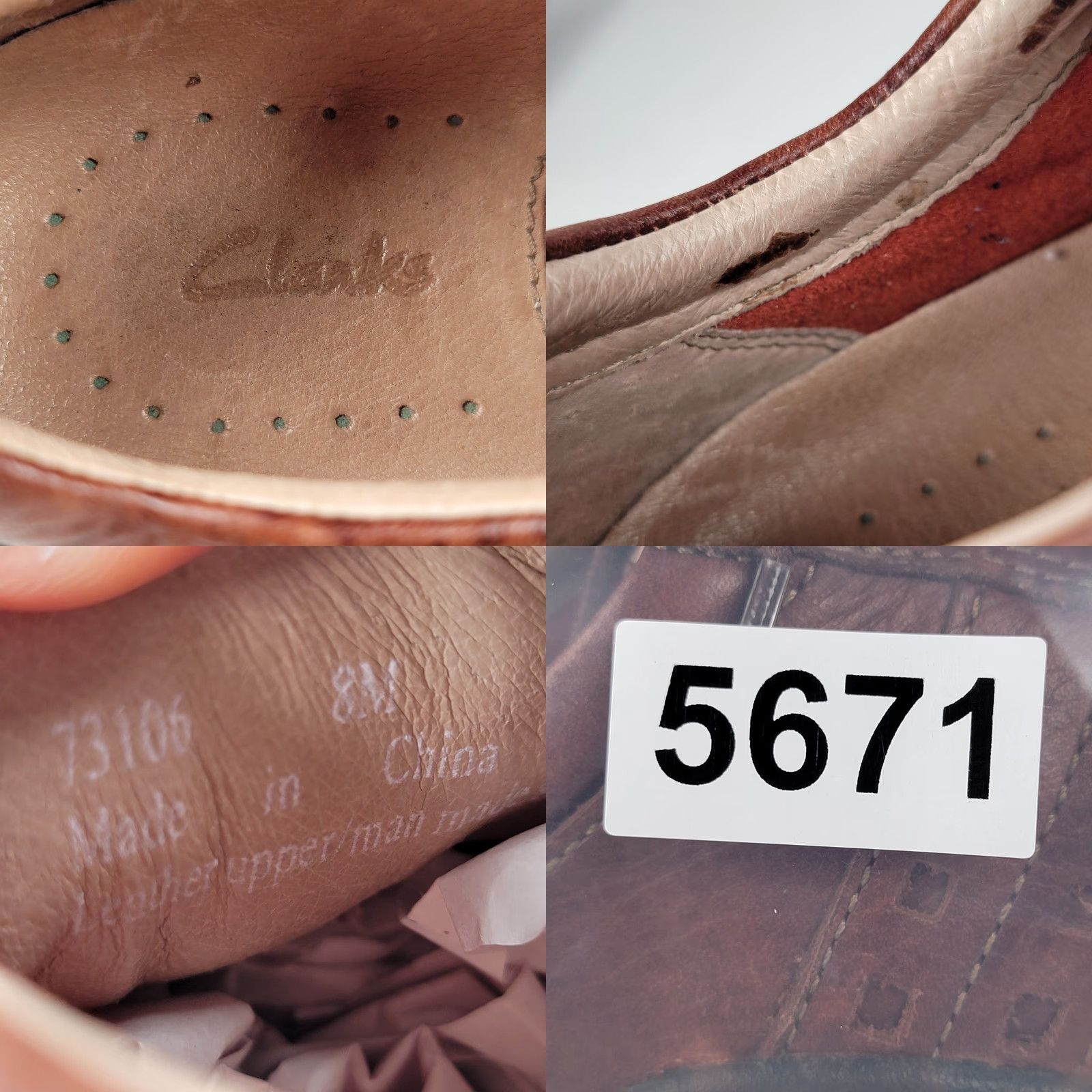 Clarks Clarks Leather Lace-Up Comfort Casual Walking Sneakers for Men 8 M Brown Oxford Shoes Mens Size US 8 / EU 41 - 9 Thumbnail