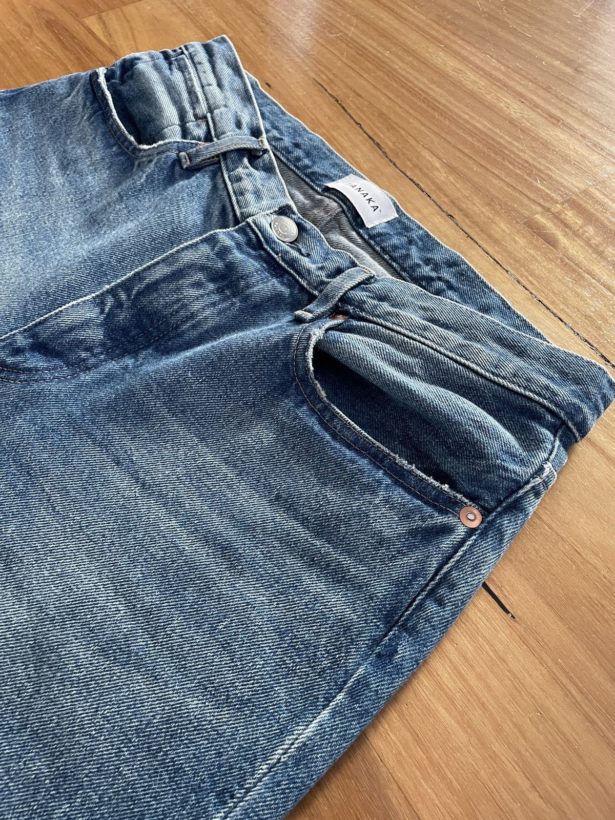 Japanese Brand × TANAKA Tanaka Blue Wide-Leg Selvedge Jeans Size US 30 / EU 46 - 2 Thumbnail