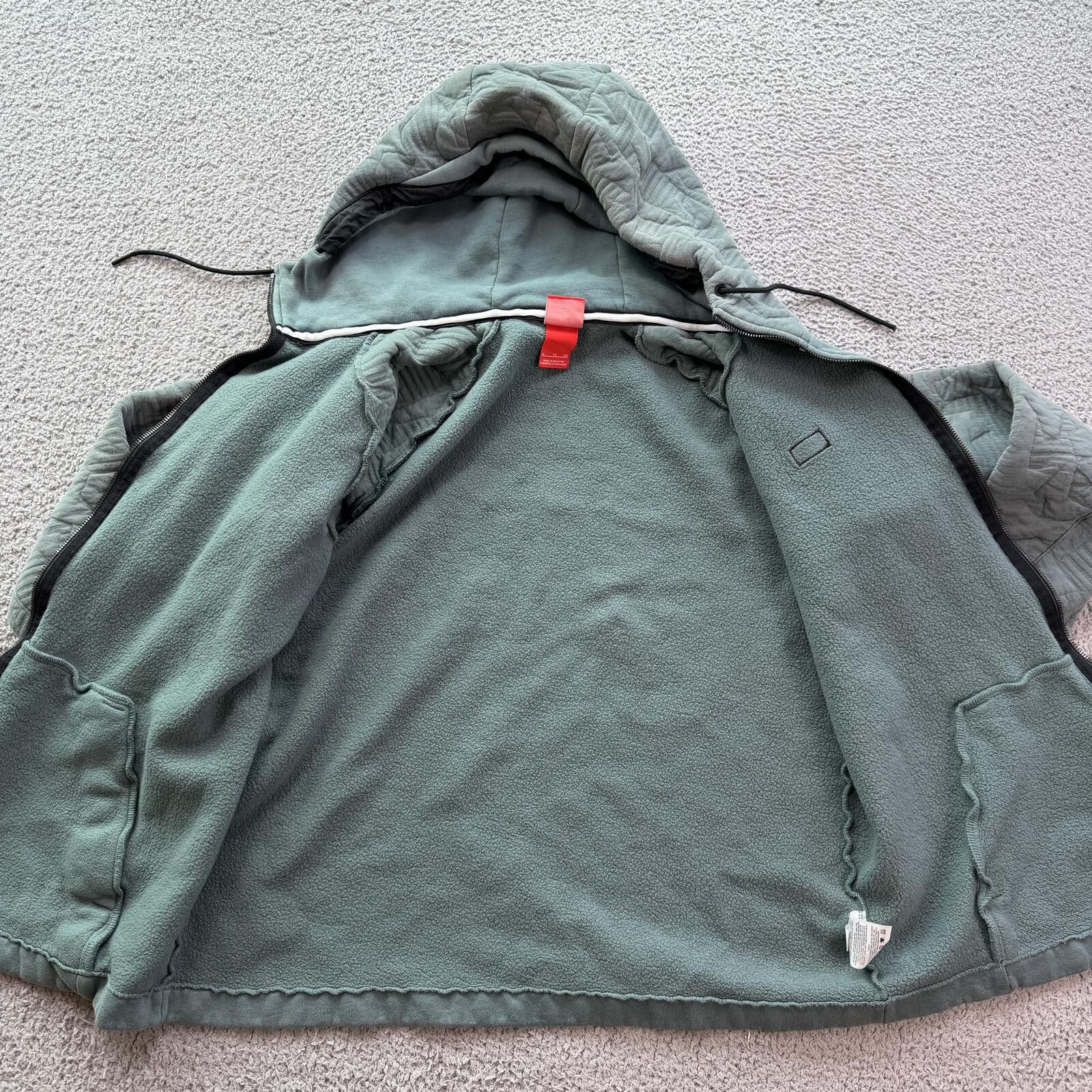 Nike Nike Full Zip Hoodie Jacket Quilted Sleeve Fleece Green XL Size US XL / EU 56 / 4 - 6 Thumbnail