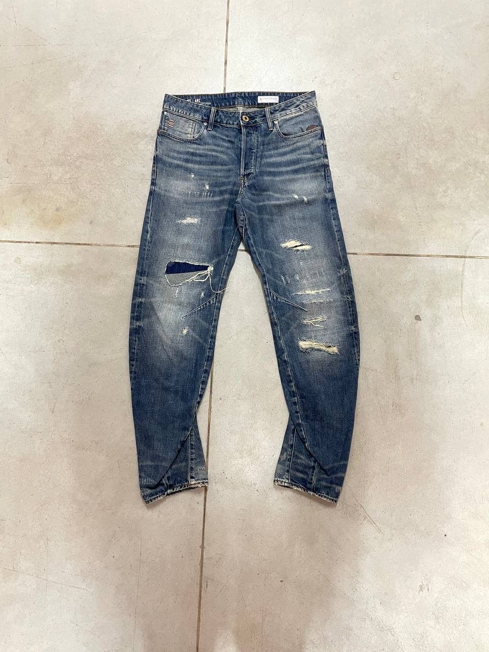 G-Star Arc 3D Relaxed Tapered Vintage G Star Raw Distressed Jeans Size US 30 / EU 46 - 3 Thumbnail