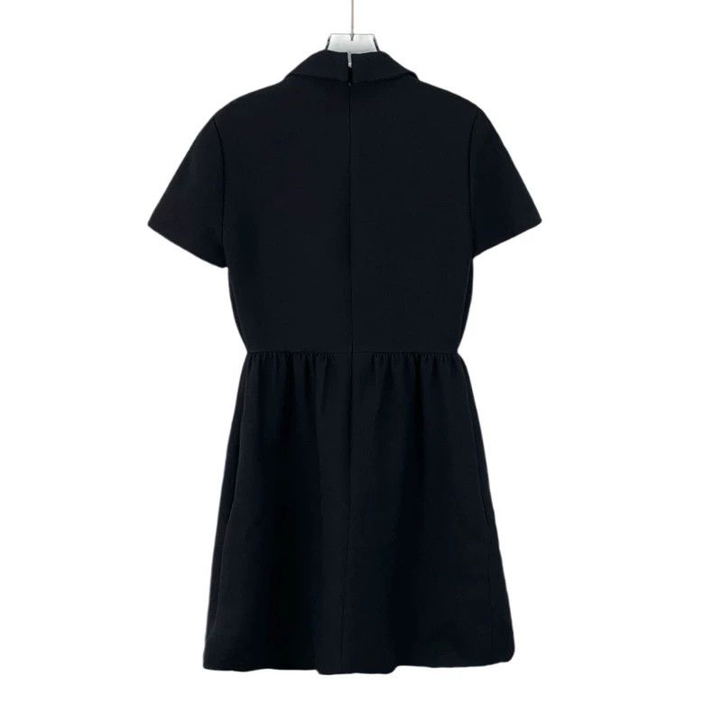 Dior Dior Black wool lapel single-breasted short-sleeved dress Size XS / US 0-2 / IT 36-38 - 2 Thumbnail