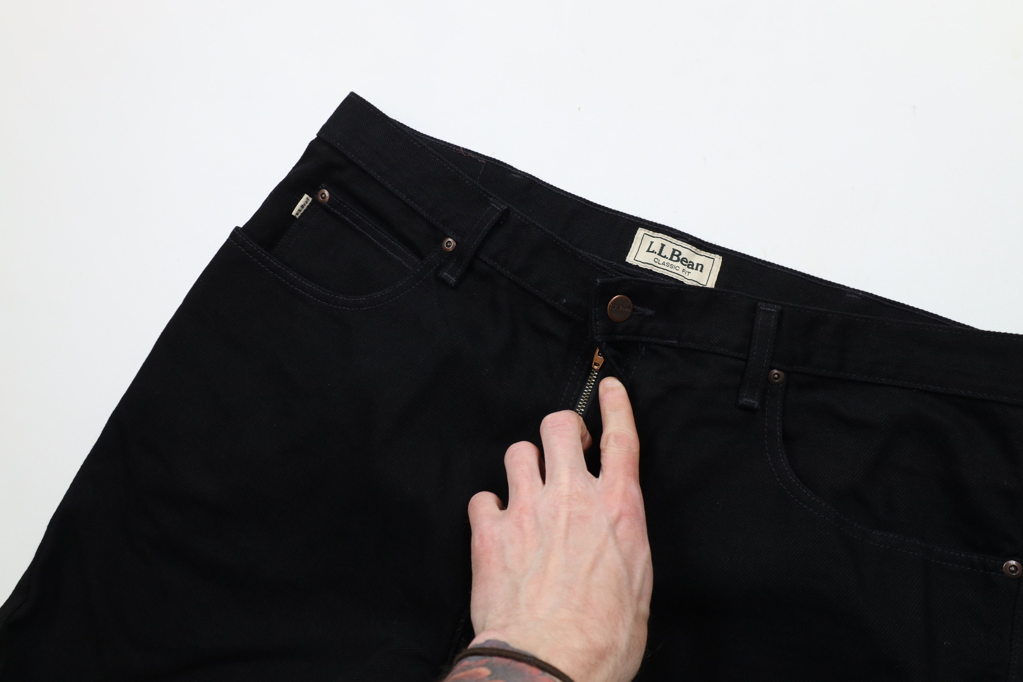 L.L. Bean × Vintage Vintage 90s LL Bean Classic Fit Denim Jeans Black Cotton Size US 38 / EU 54 - 7 Thumbnail