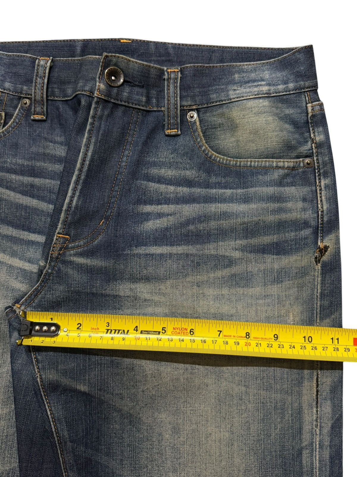Uniqlo Vintage Y2K Japanese Uniqlo Blue Faded Whiskers Straight Leg Size US 32 / EU 48 - 11 Thumbnail