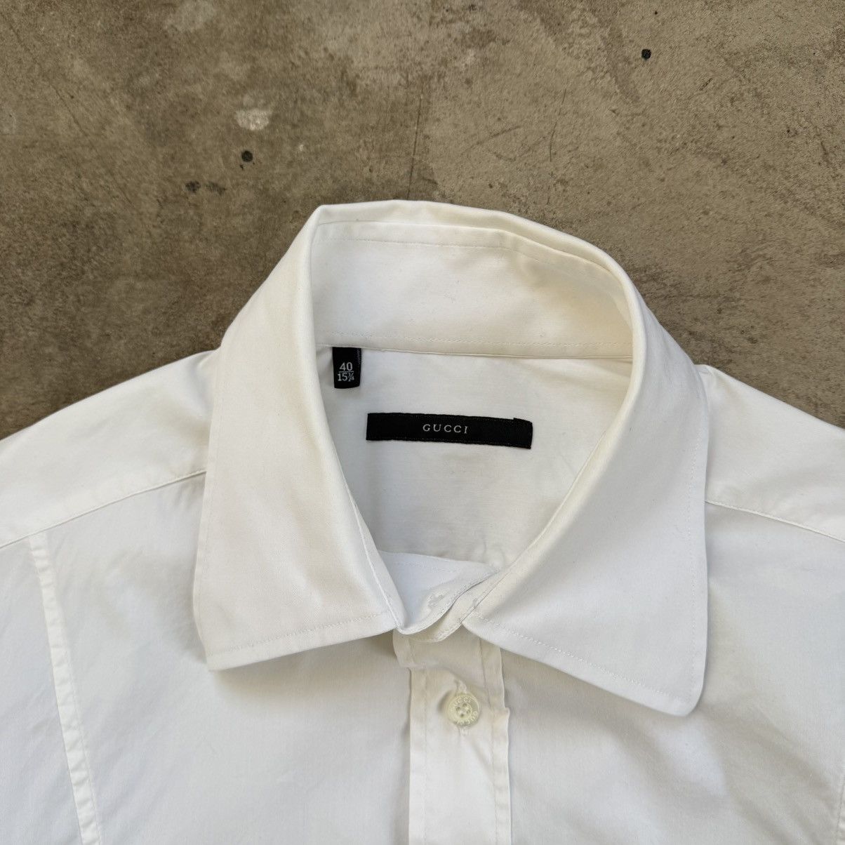 Gucci Vintage Gucci Tom Ford White Stretch Button Up Shirt Size US L / EU 52-54 / 3 - 4 Thumbnail