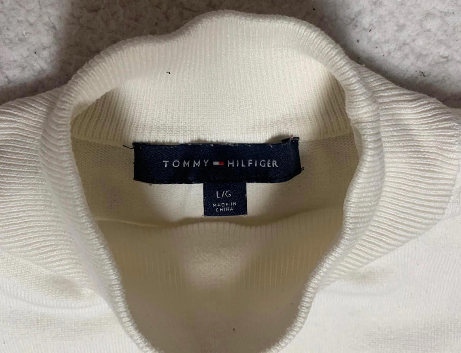 Tommy Hilfiger Tommy Hilfiger Men's Large Beige Striped Mock Neck Sweater Size US L / EU 52-54 / 3 - 9 Thumbnail