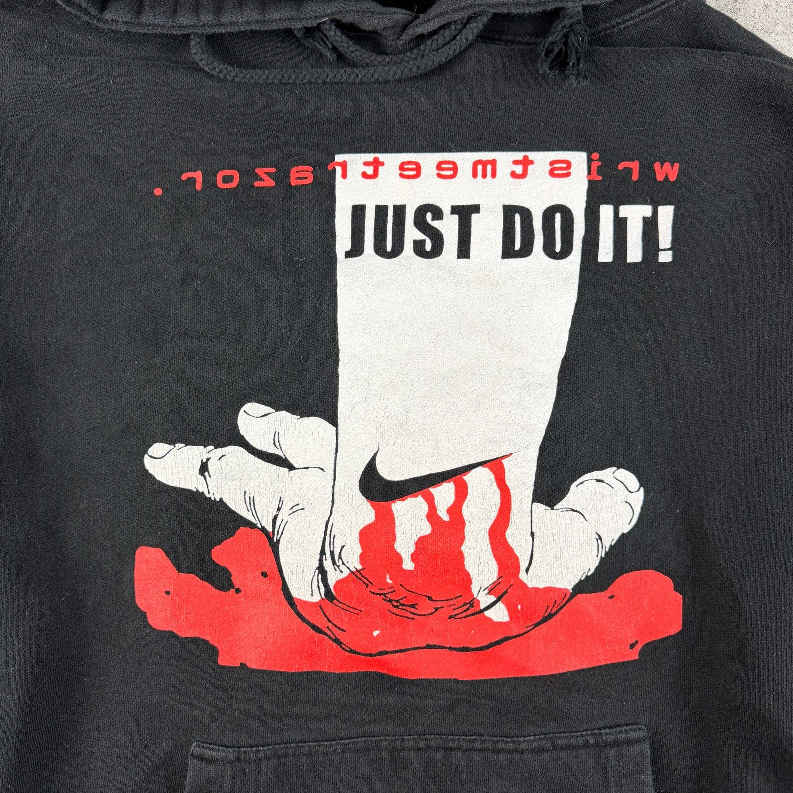 Vintage WristMeetRazor Just Do It Hoodie Size XL Rare Print (26x26) Size US XL / EU 56 / 4 - 1 Thumbnail