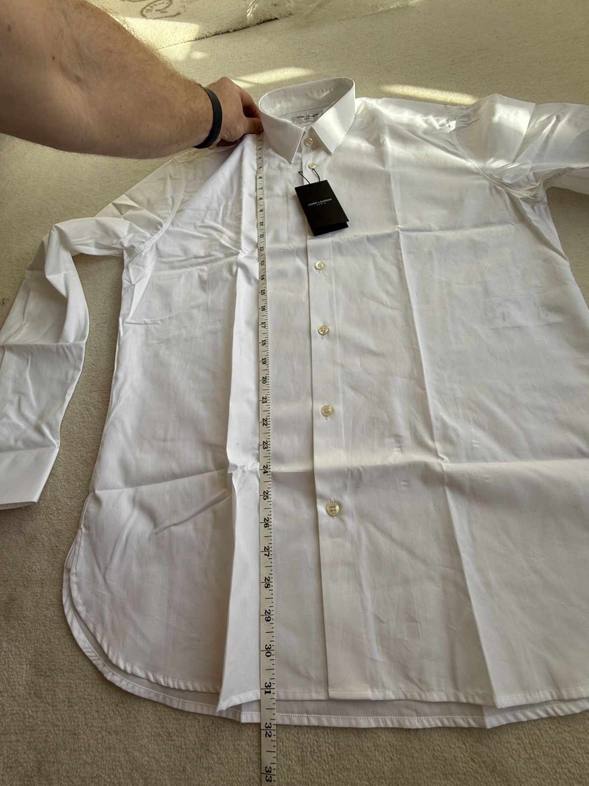 Saint Laurent Paris $760 SS23 BNWT Saint Laurent white shirt Sz 40 cotton poplin Size 40R - 9 Thumbnail