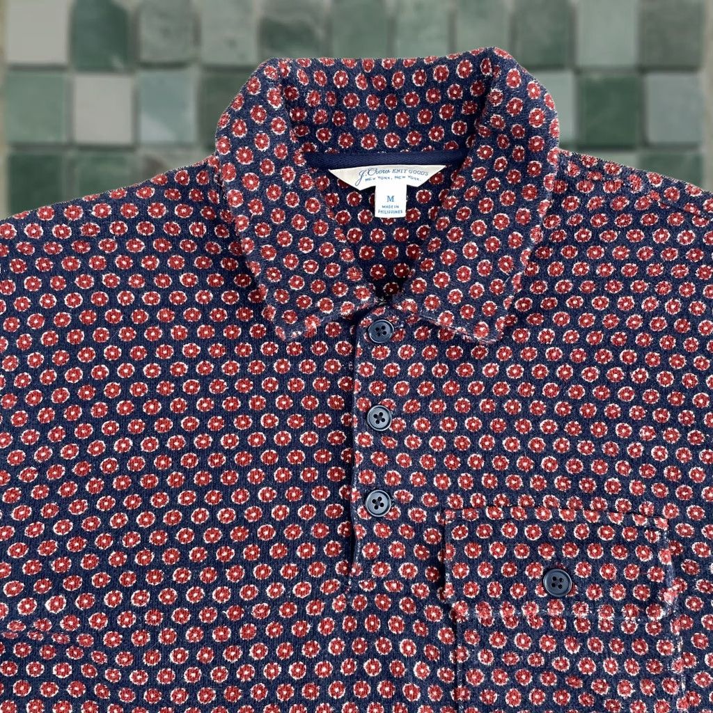 J.Crew J.Crew Polo Shirt Men Medium Short Sleeve Pocket Floral AOP Terry NWOT Size US M / EU 48-50 / 2 - 1 Thumbnail