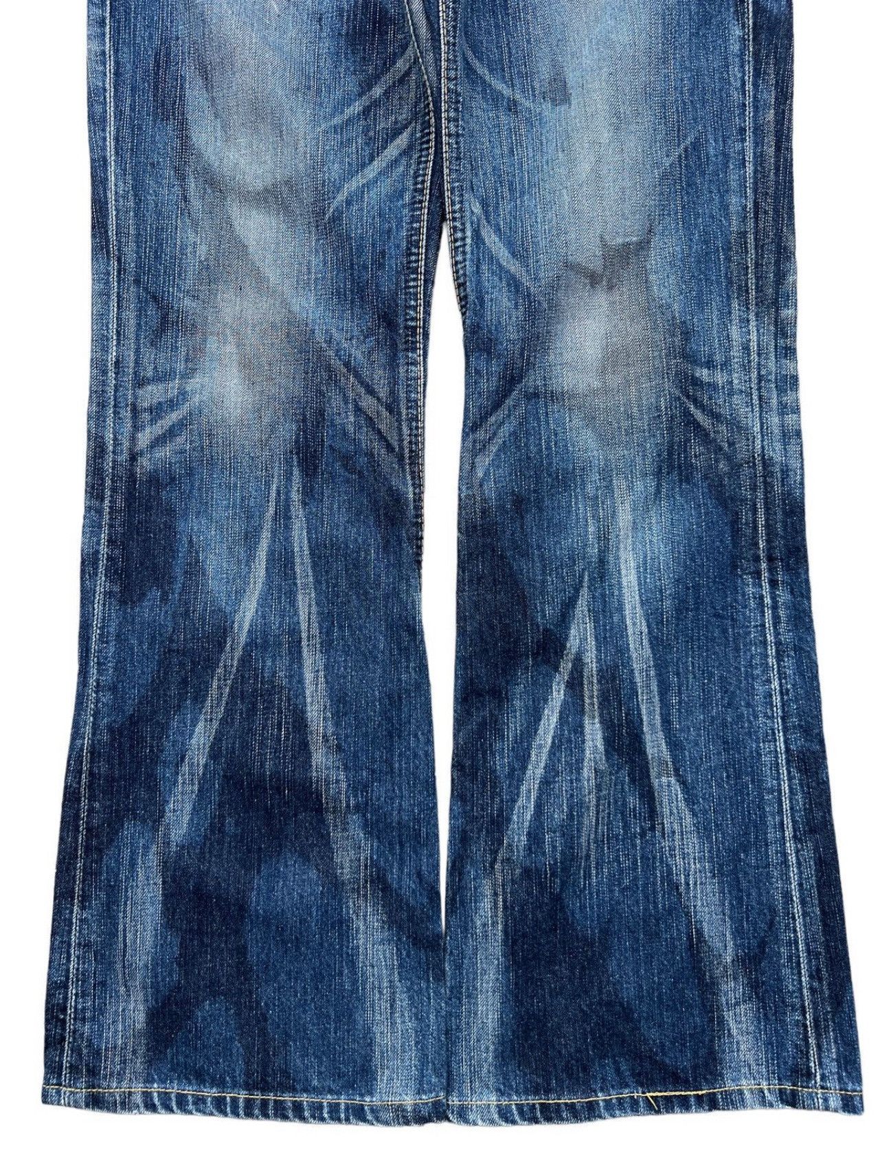 Edwin Vintage Edwin Blue Trip Distressed Flare Denim Jeans 29x29 Size 29" - 4 Thumbnail