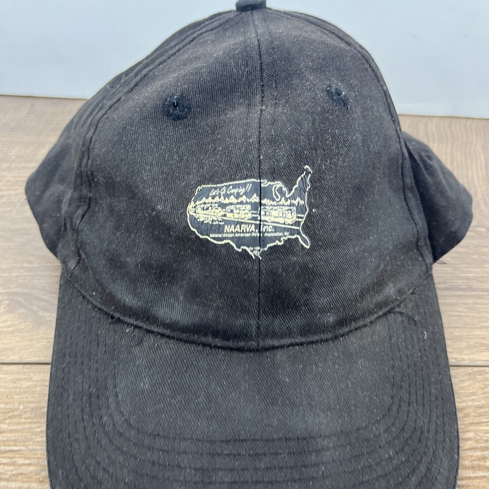 Other NAARVA Inc Hat Lets Go Camping Black Hat Adjustable Adult Si Size ONE SIZE - 6 Thumbnail