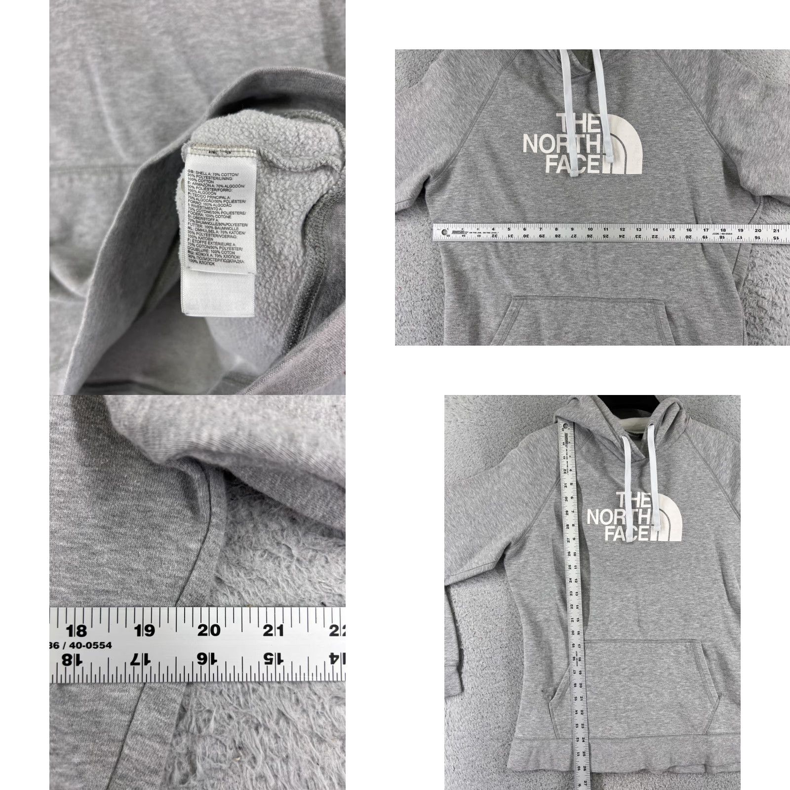 The North Face The North Face Hoodie Womens XL Gray Cotton Blend Jersey Logo Pullover Sweatshirt Crew Neck Seasonal Activewear Sports Size XL / US 12-14 / IT 48-50 - 8 Thumbnail