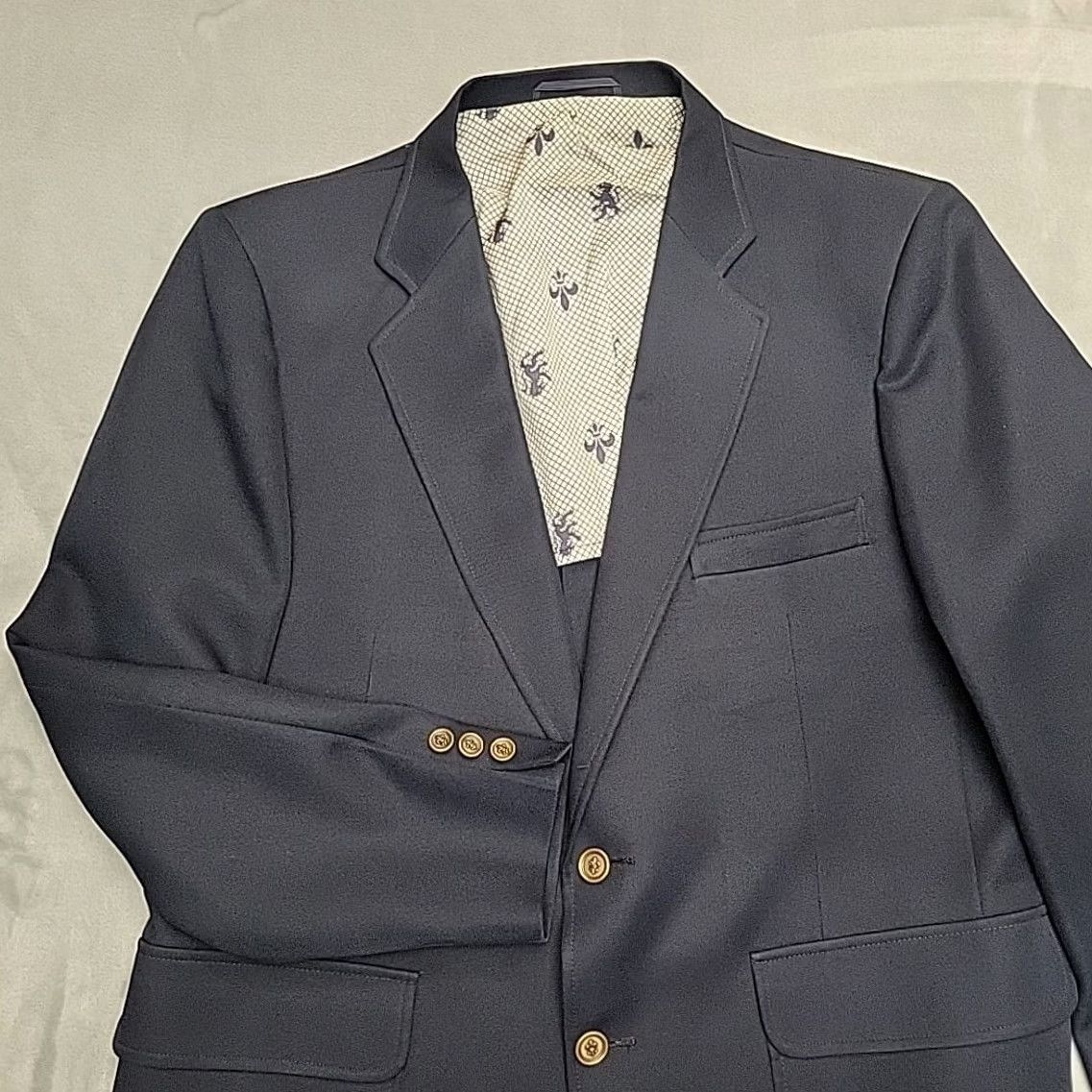 JCPenney VINTAGE JCPenney Blazer Navy Blue Comfort Two Button Classic Men 44R Size 44R - 4 Thumbnail