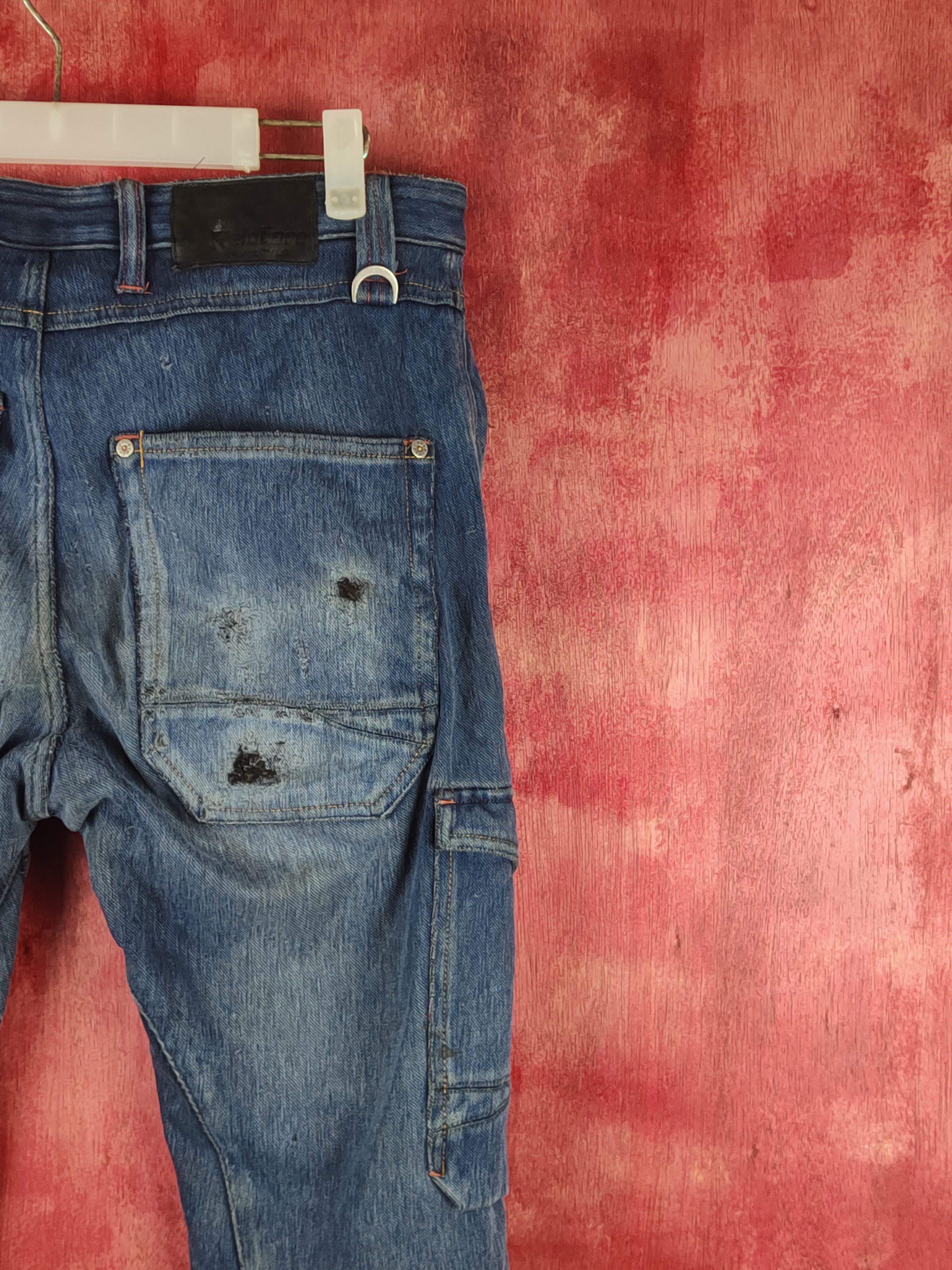 Japanese Brand FieldCore Dark Blue Faded Distressed Ripped Jeans #S2362 Size US 33 - 11 Thumbnail