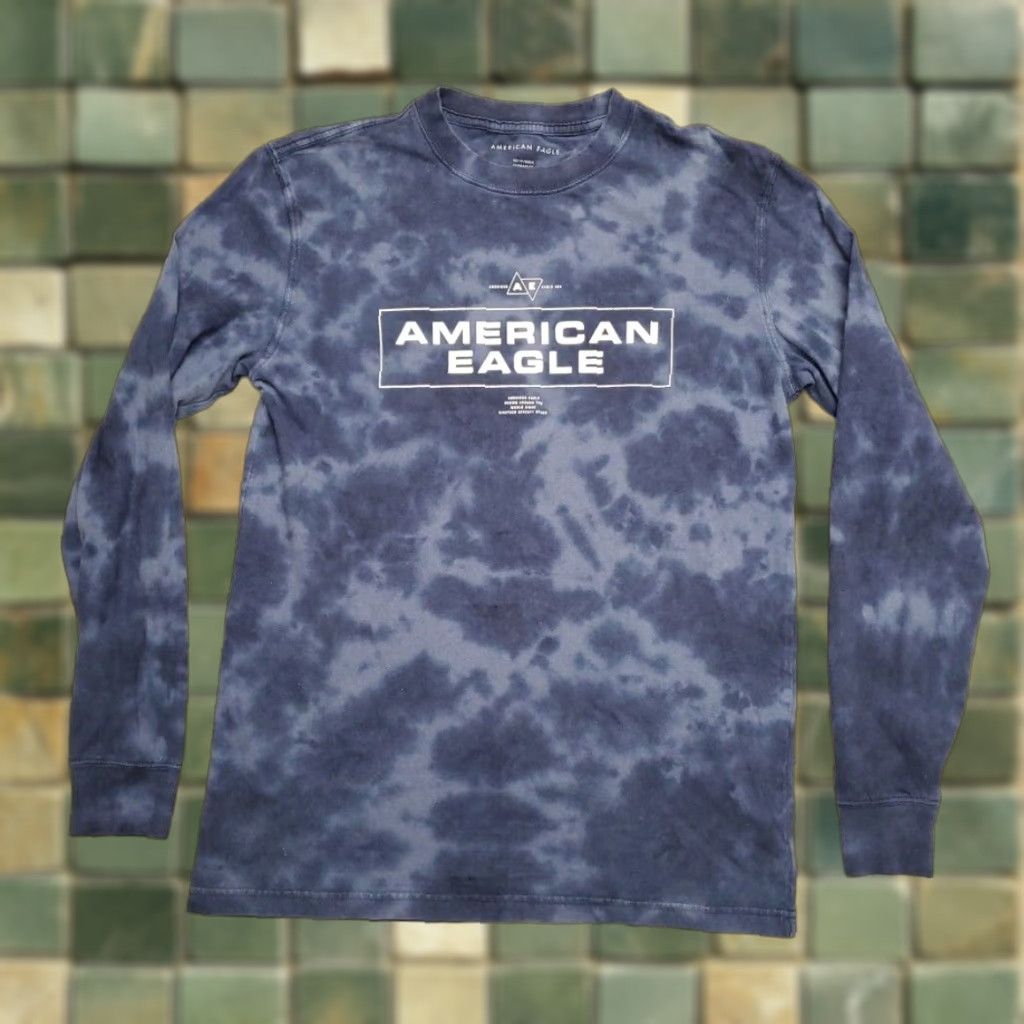 American Eagle Outfitters VINTAGE American Eagle Outfitters Shirt Men XS Blue Tie Dye Crewneck Log Spellout Casual Size US XS / EU 42 / 0 - 1 Thumbnail