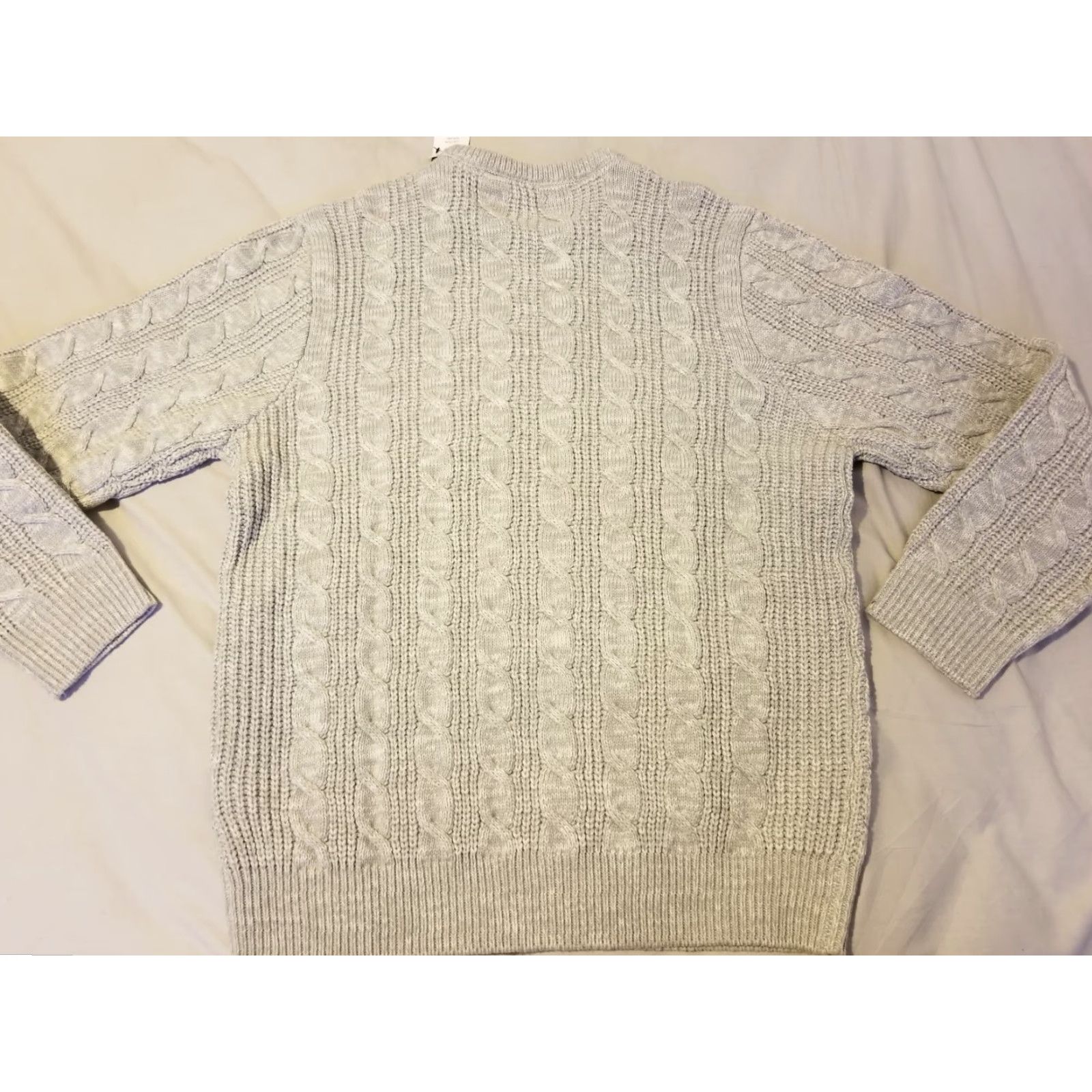 French Connection French Connection Sweater 2XL Gray Cotton Long Sleeve Knit Pullover Mens Size XXL / US 16-18 / IT 52-54 - 7 Thumbnail