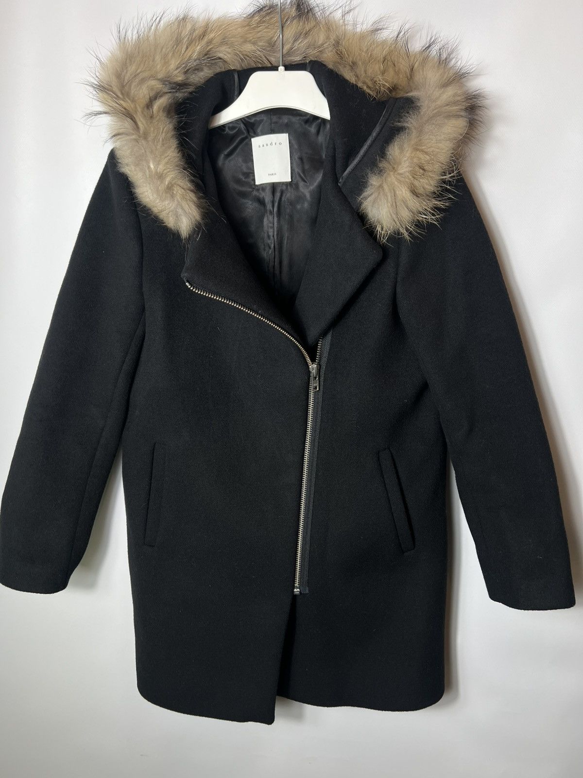 Sandro Luxury designer Sandro Faux Fur Woole Coat Size Fr 38 Size S / US 4 / IT 40 - 1 Thumbnail