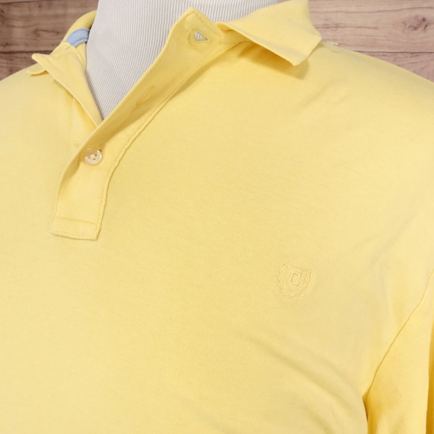 Chaps Chaps Polo Shirt Mens XL Yellow Solid 100% Cotton Logo Casual Knit Short Sleeve Size US XL / EU 56 / 4 - 2 Thumbnail
