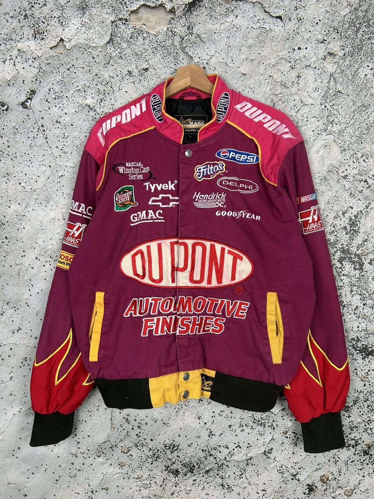 Other Vintage DuPont Racing Jacket 90s Flames Motorsport Pepsi | Grailed