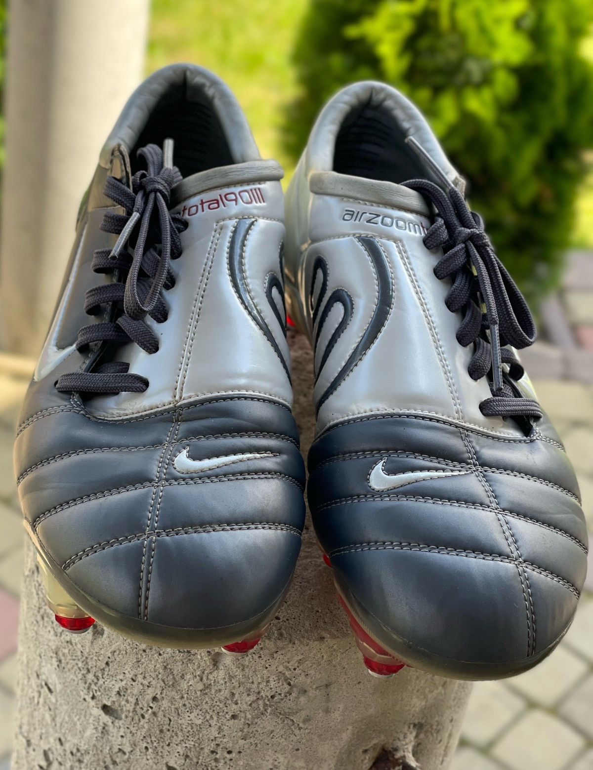 Vintage Vintage Nike Total 90 Air Zoom Gray Football Soccer Cleats Size US 8 / EU 41 - 4 Thumbnail