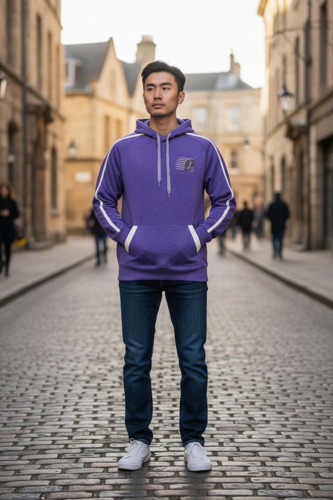 Augusta Sportswear Augusta Men's Purple Pullover Hoodie with White Stripes Size US M / EU 48-50 / 2 - 2 Thumbnail