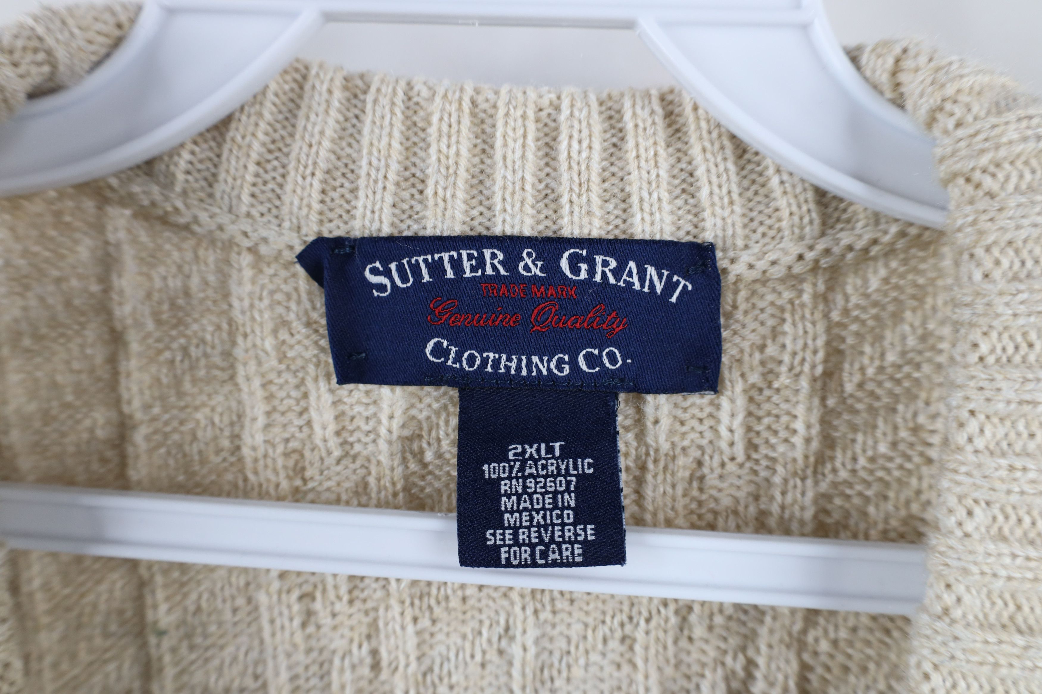 Vintage Vintage 90s Streetwear Button Cardigan Sweater Vest Beige Size US XXL / EU 58 / 5 - 5 Thumbnail