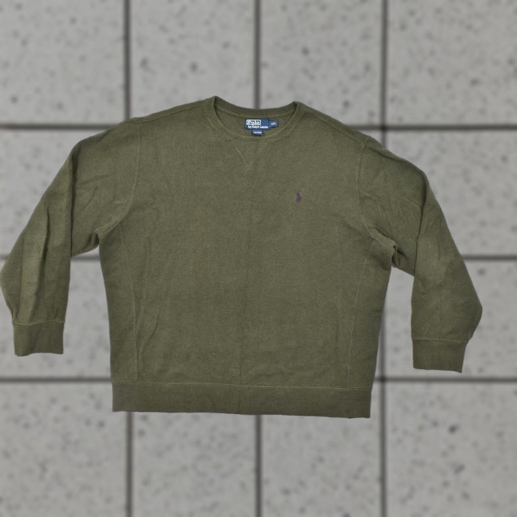 Polo Ralph Lauren Polo Ralph Lauren Sweater XXL Olive Green Crewneck 100% Cotton Pullover Mens Size US XXL / EU 58 / 5 - 1 Thumbnail