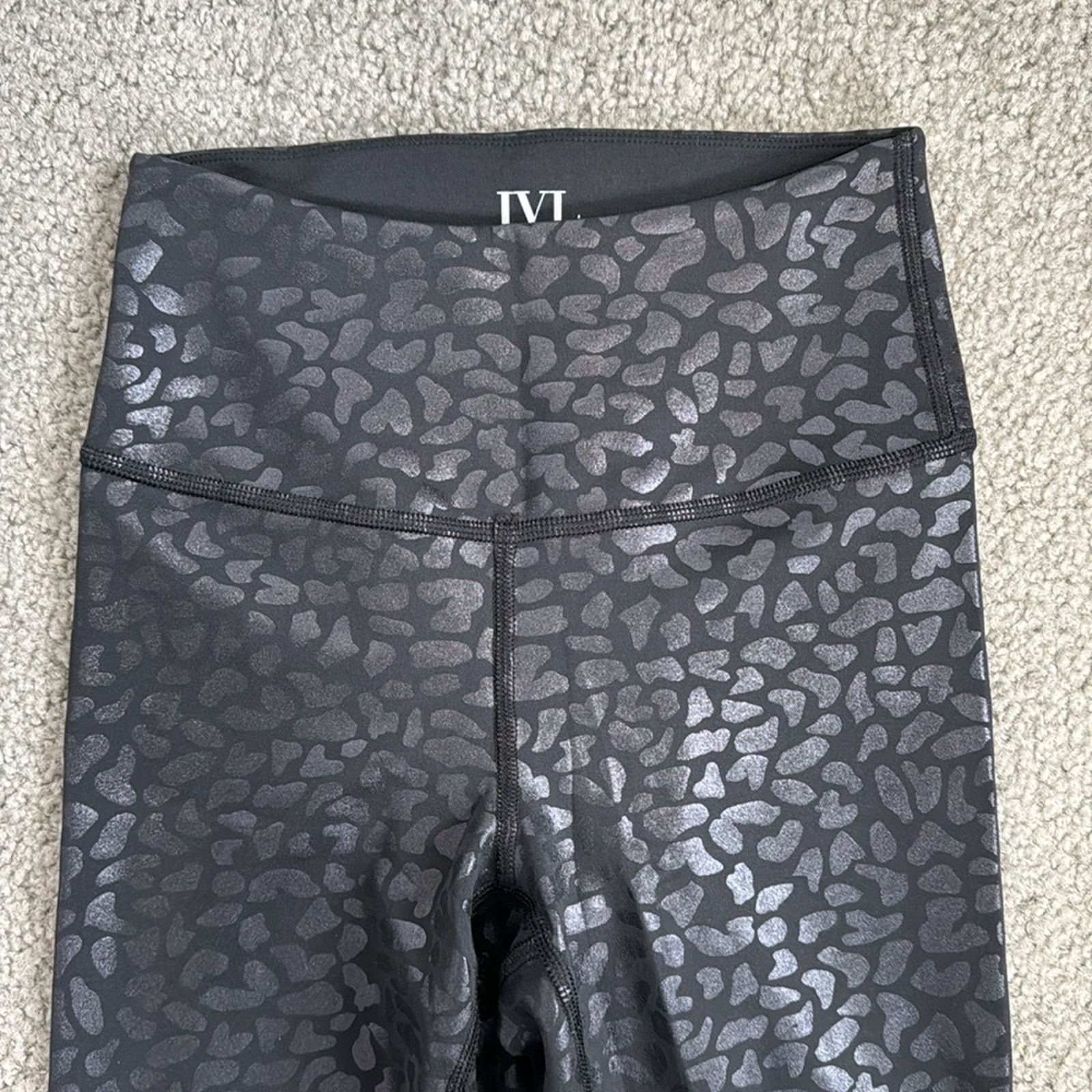 Other IVL Collective Chi Chi leggings black on black leopard print Size 26" / US 2 / IT 38 - 3 Thumbnail