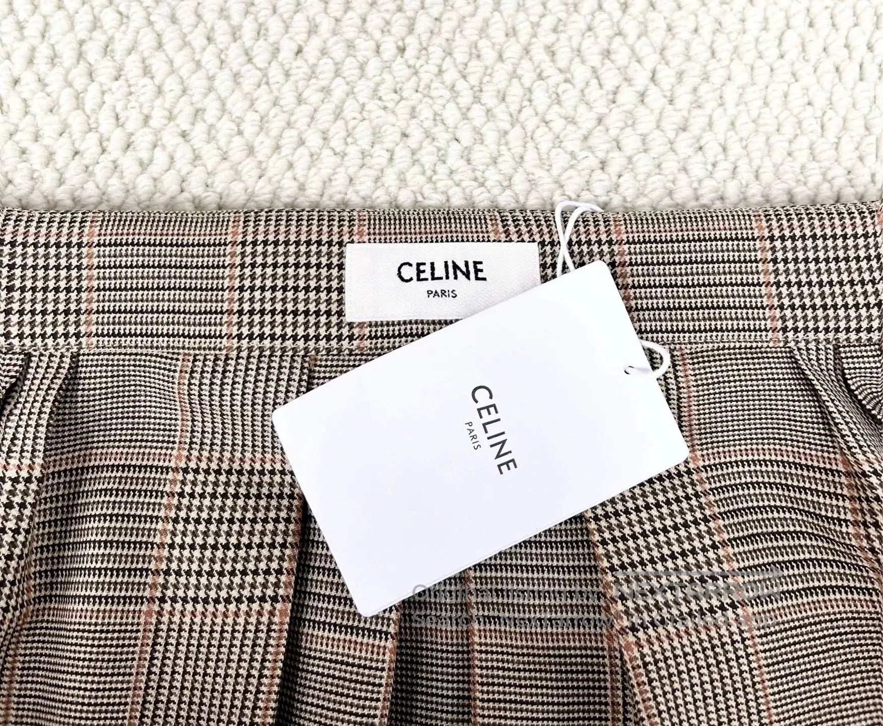 Celine Celine Prince of Wales Check Wool Skirt. Size 35" - 3 Thumbnail