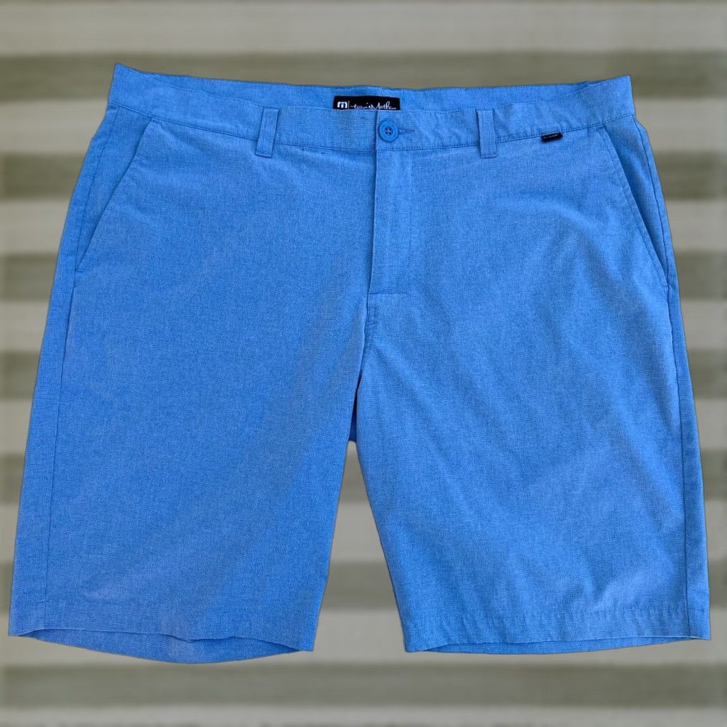 TravisMathew Travis Mathew Mens Shorts 40 Blue Flat Front Pockets Lightweight Regular Chino Outdoor Preppy Sports Size US 40 / EU 56 - 1 Thumbnail