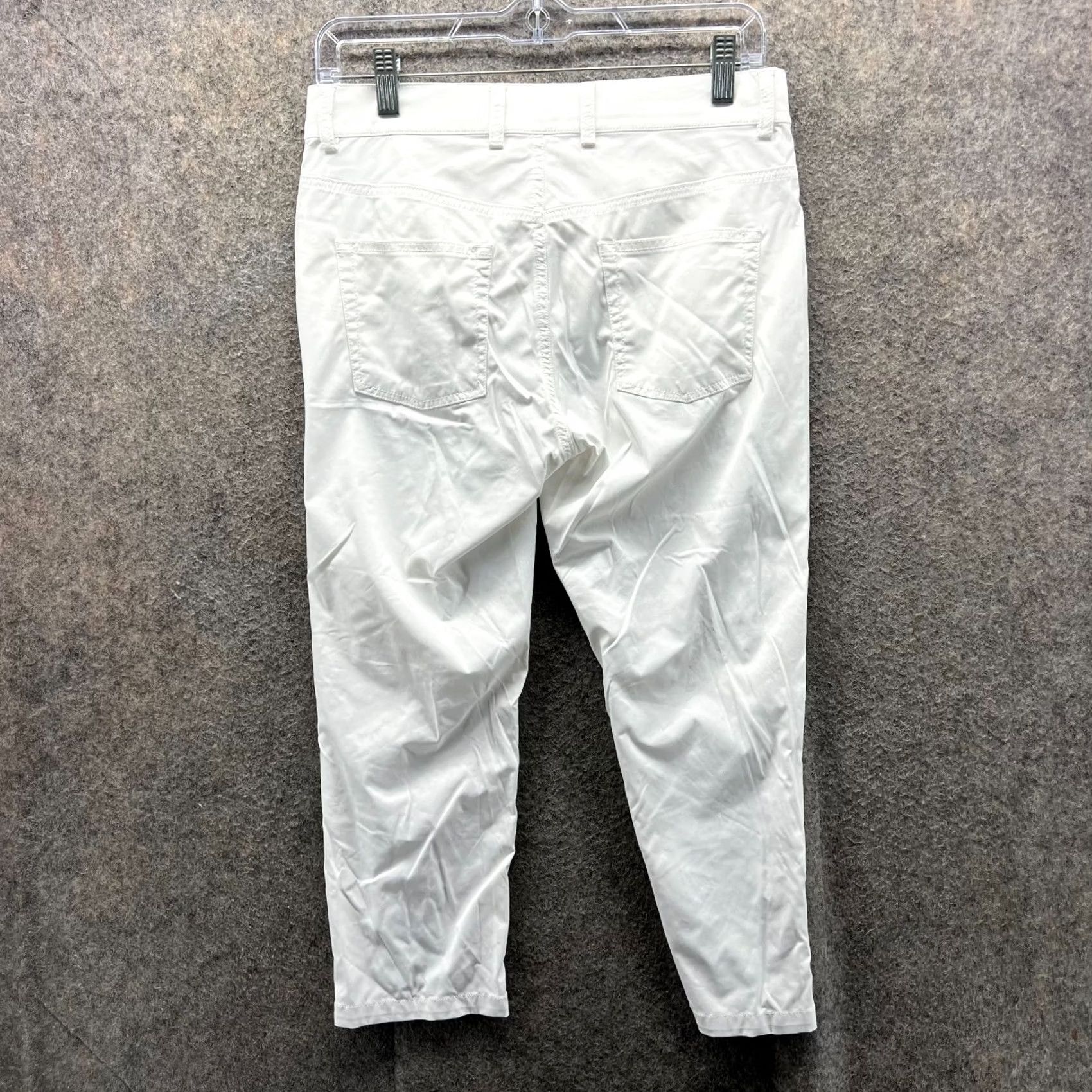Vintage GOLFINO Pants Women 6 White Capri Flat Front Trousers Casual Formal Travel Size 28" / US 6 / IT 42 - 2 Thumbnail