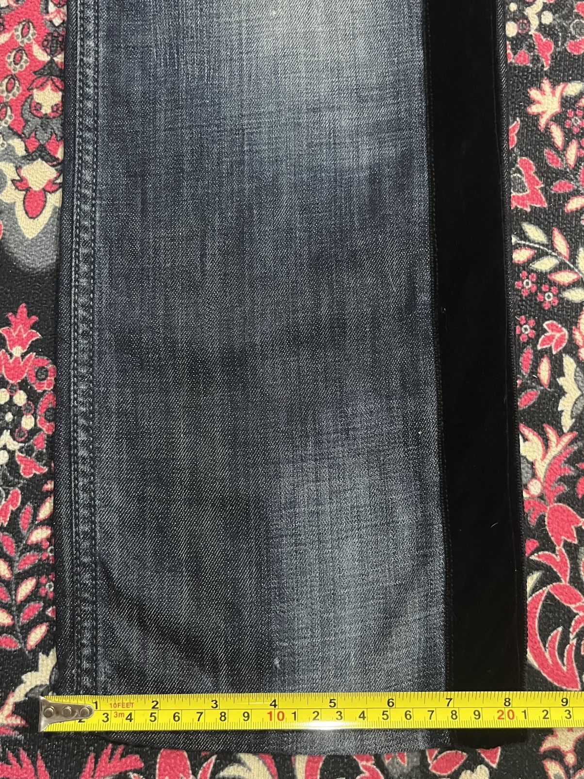 Ben Taverniti Unravel Project Vintage Ben Tavernity Velvet Side Panel Distressed Blue Jean Size US 28 / EU 44 - 15 Thumbnail