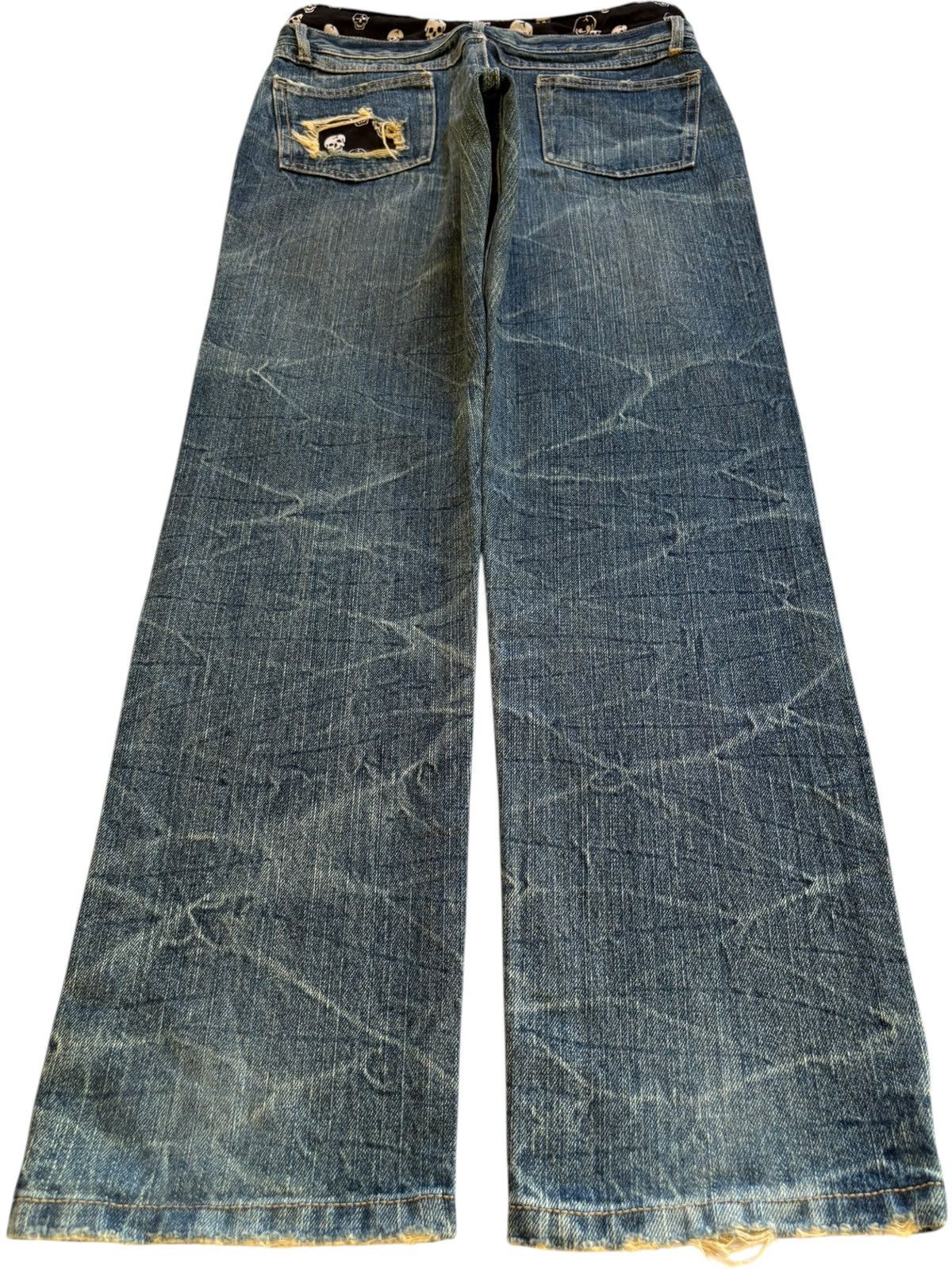 Japanese Brand × Seditionaries Vintage Japanese Brand Patches Skull Ripped Jeans Size US 30 / EU 46 - 2 Thumbnail