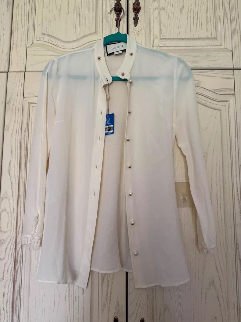 Gucci Gucci Silk pearl buckle shirt Size XS / US 0-2 / IT 36-38 - 2 Thumbnail