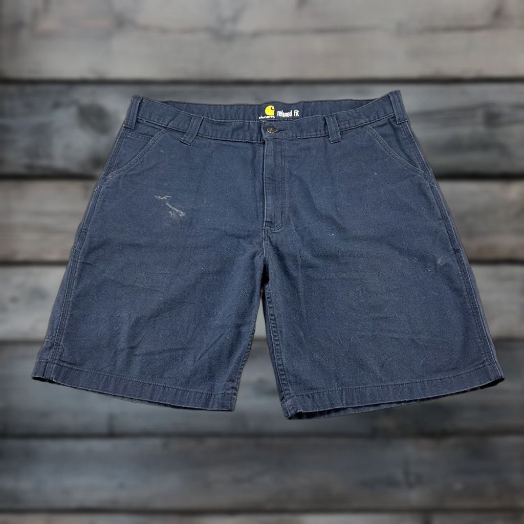 Carhartt Carhartt Shorts Mens 40 Blue Cargo 5-Pocket Relaxed Fit Canvas Workwear Rugged Flex Baggy Casual 90s Mens Medium? Size US 40 / EU 56 - 1 Thumbnail