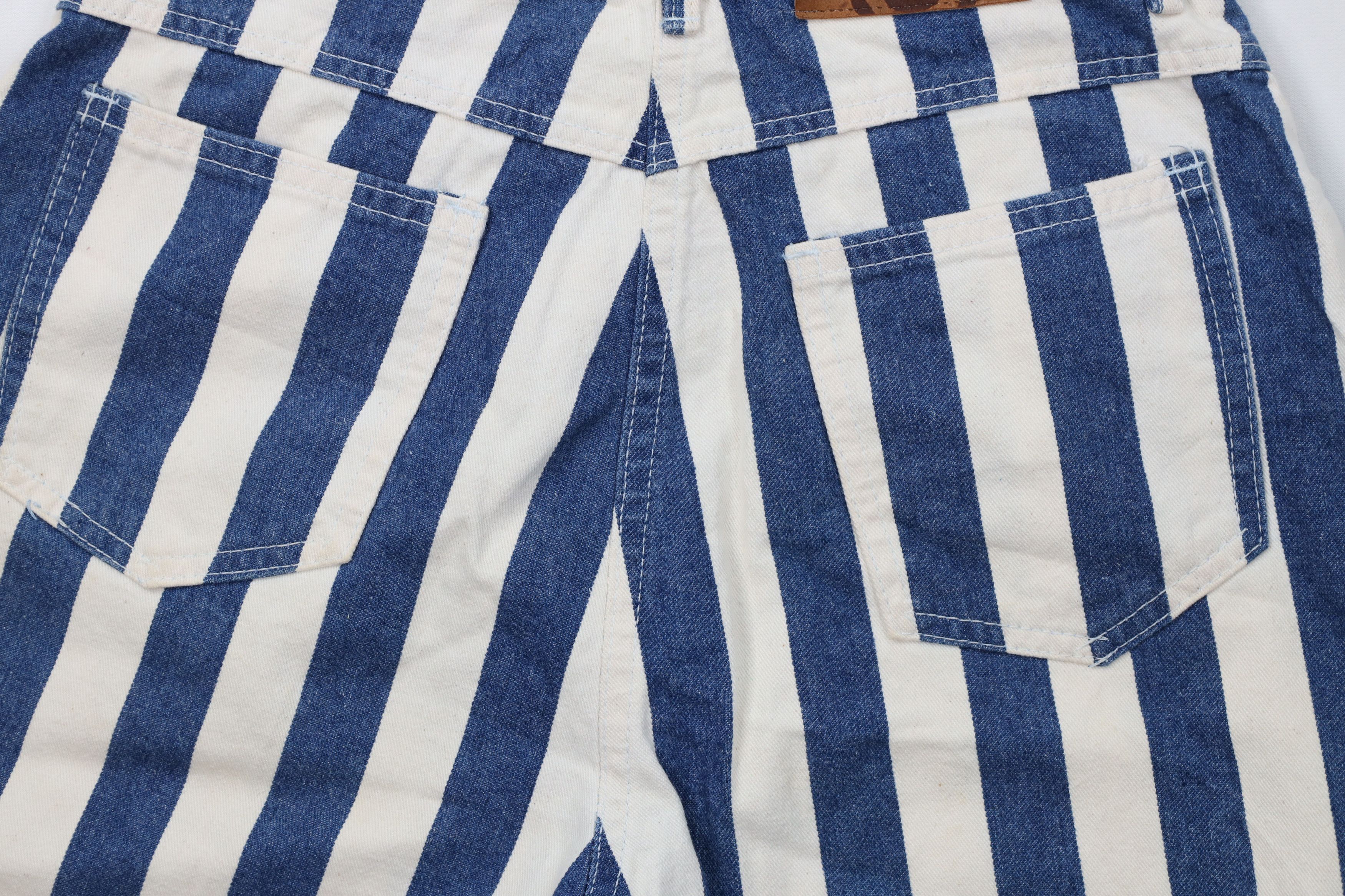 Vintage Vintage 90s Streetwear Baggy Striped Denim Shorts USA Size 28" / US 6 / IT 42 - 11 Thumbnail